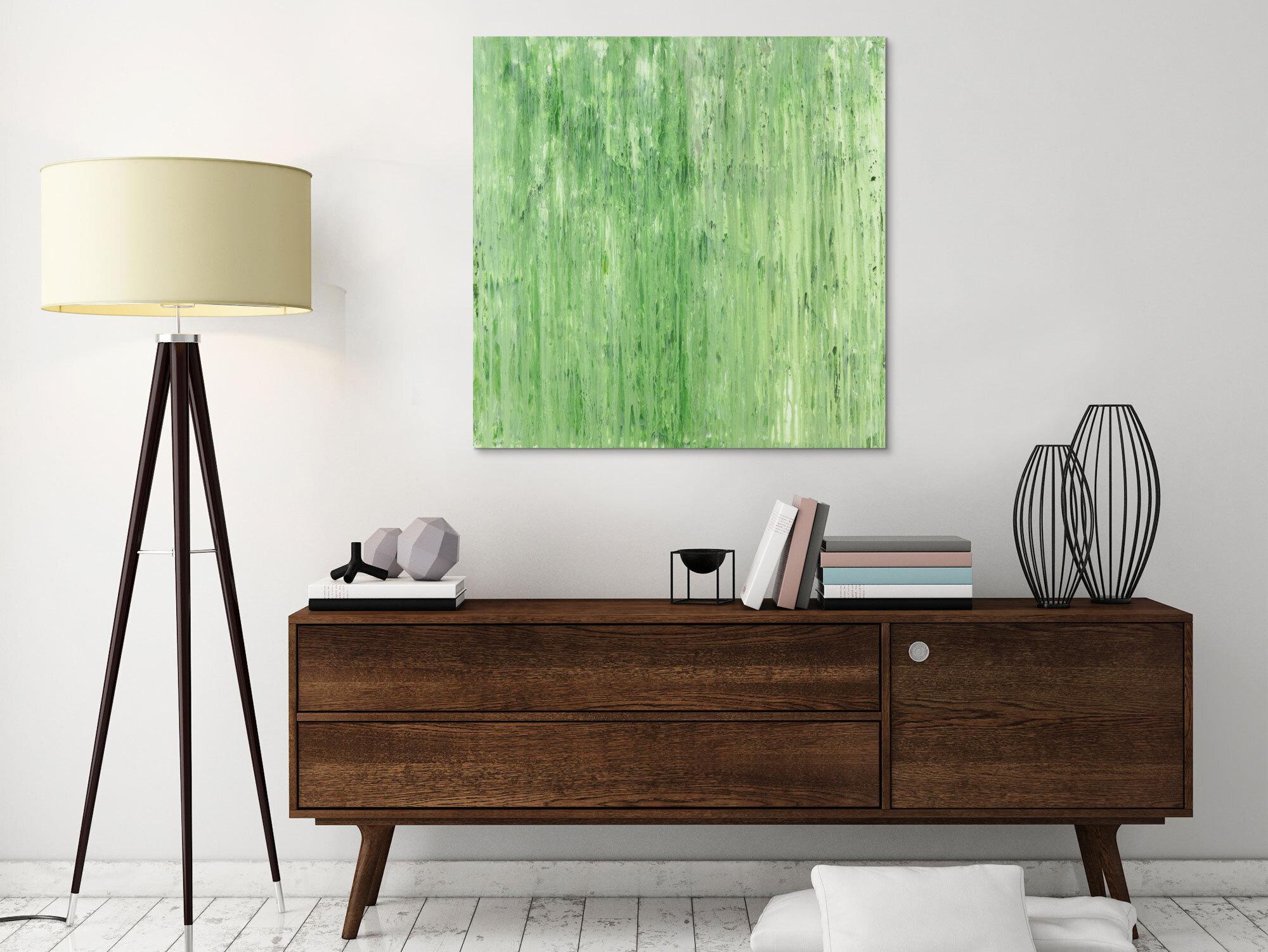 Abstraktes Acrylbild Modern Art handgemalt auf Leinwand Action Painting quadratisch