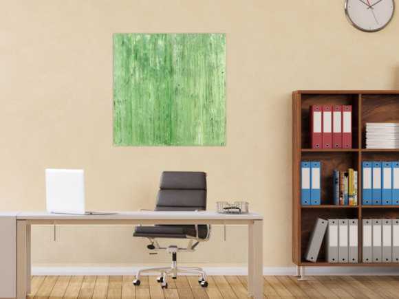 Abstraktes Acrylbild Modern Art handgemalt auf Leinwand Action Painting quadratisch