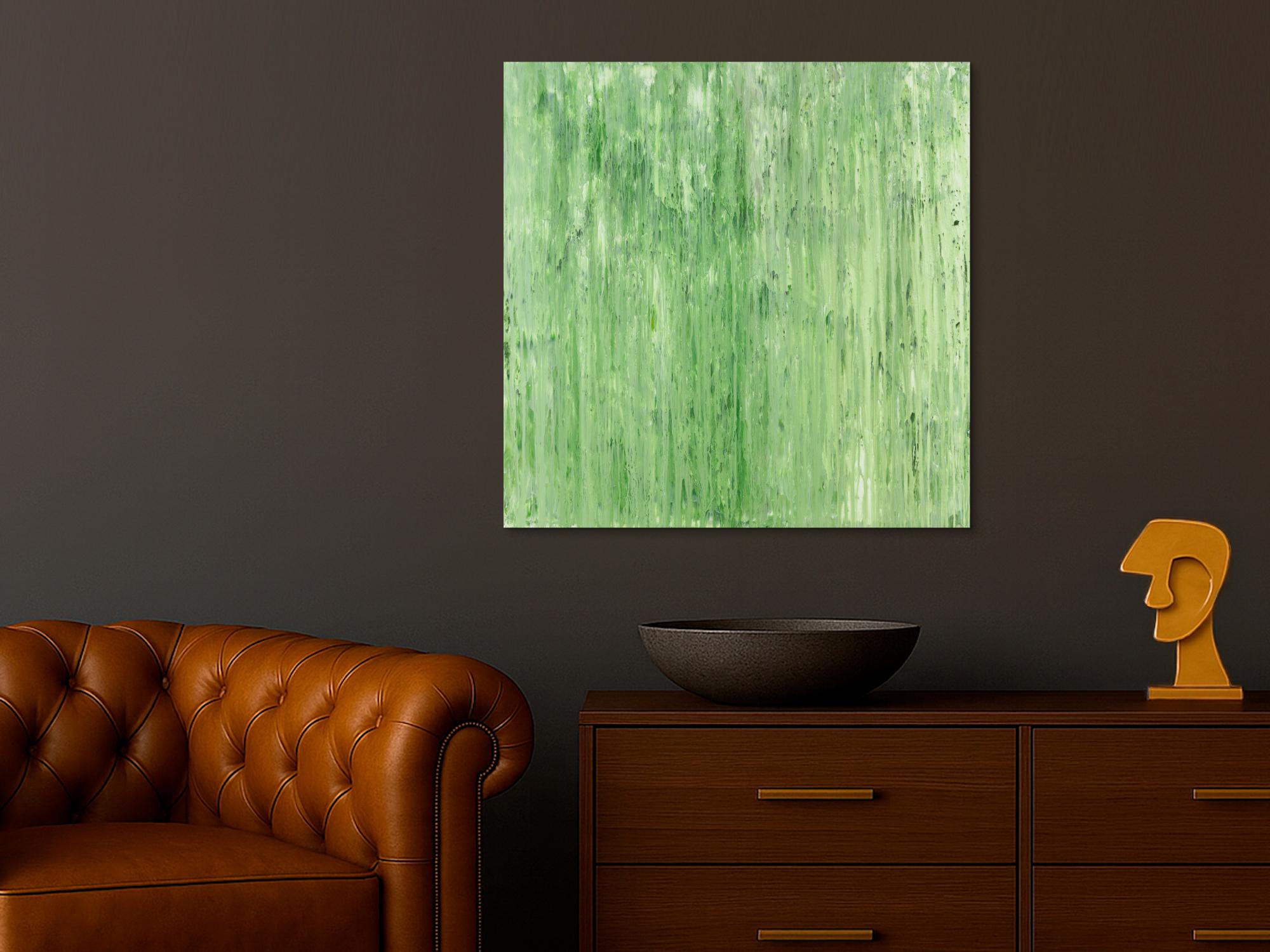 Abstraktes Acrylbild Modern Art handgemalt auf Leinwand Action Painting quadratisch