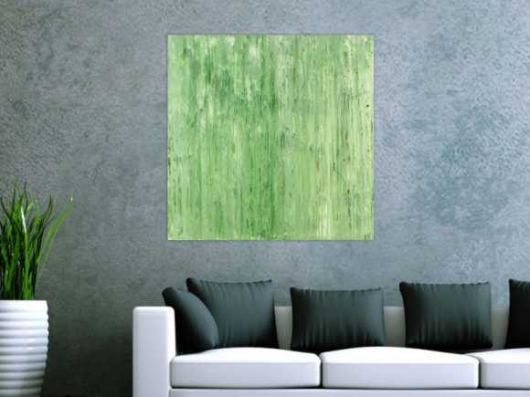 Abstraktes Acrylbild Modern Art handgemalt auf Leinwand Action Painting quadratisch