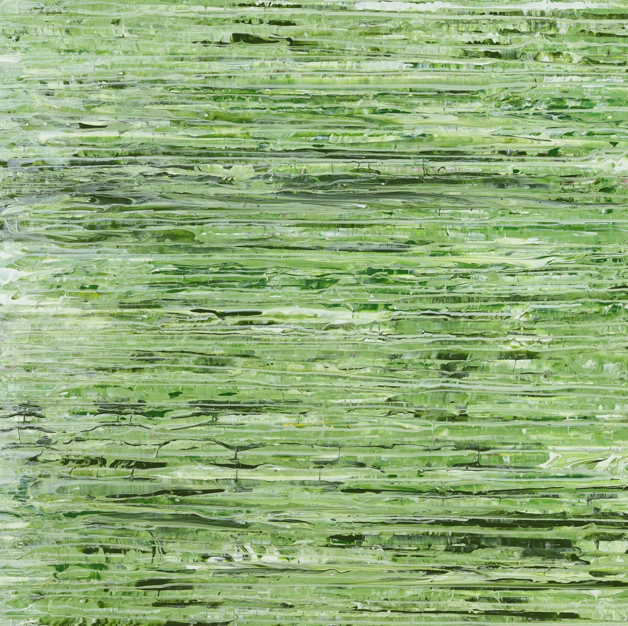 Abstraktes Acrylbild Modern Art handgemalt auf Leinwand Action Painting quadratisch