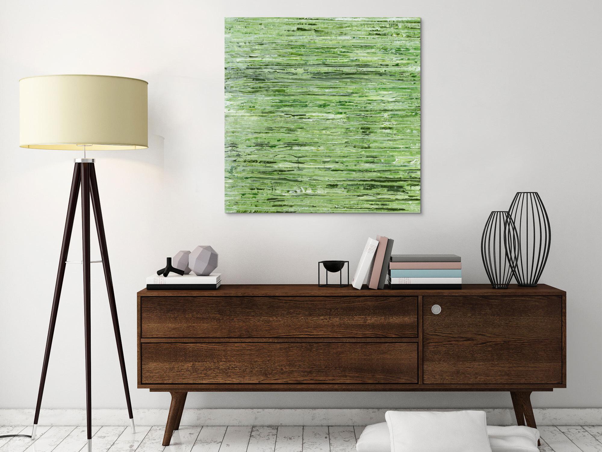 Abstraktes Acrylbild Modern Art handgemalt auf Leinwand Action Painting quadratisch