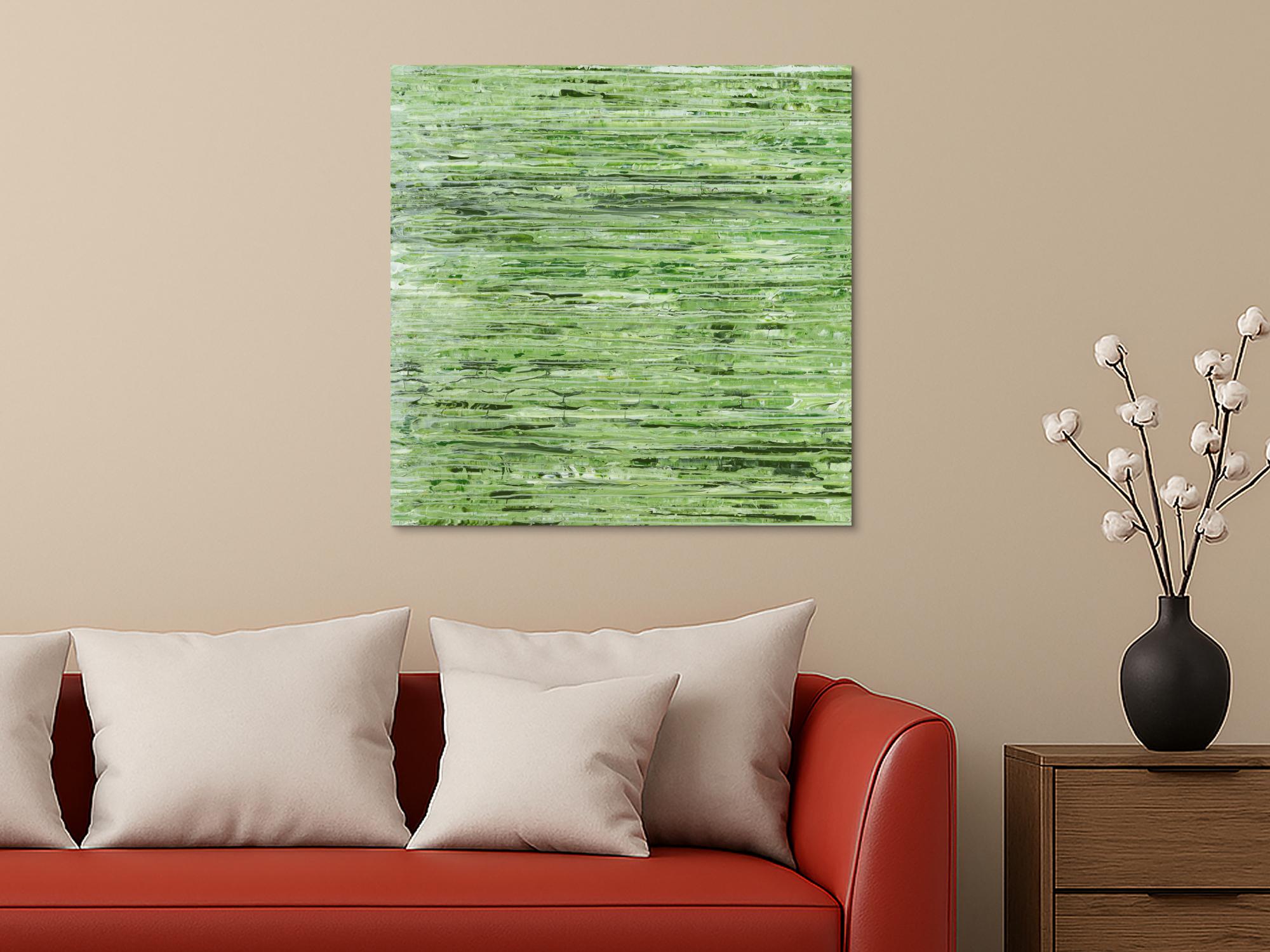 Abstraktes Acrylbild Modern Art handgemalt auf Leinwand Action Painting quadratisch