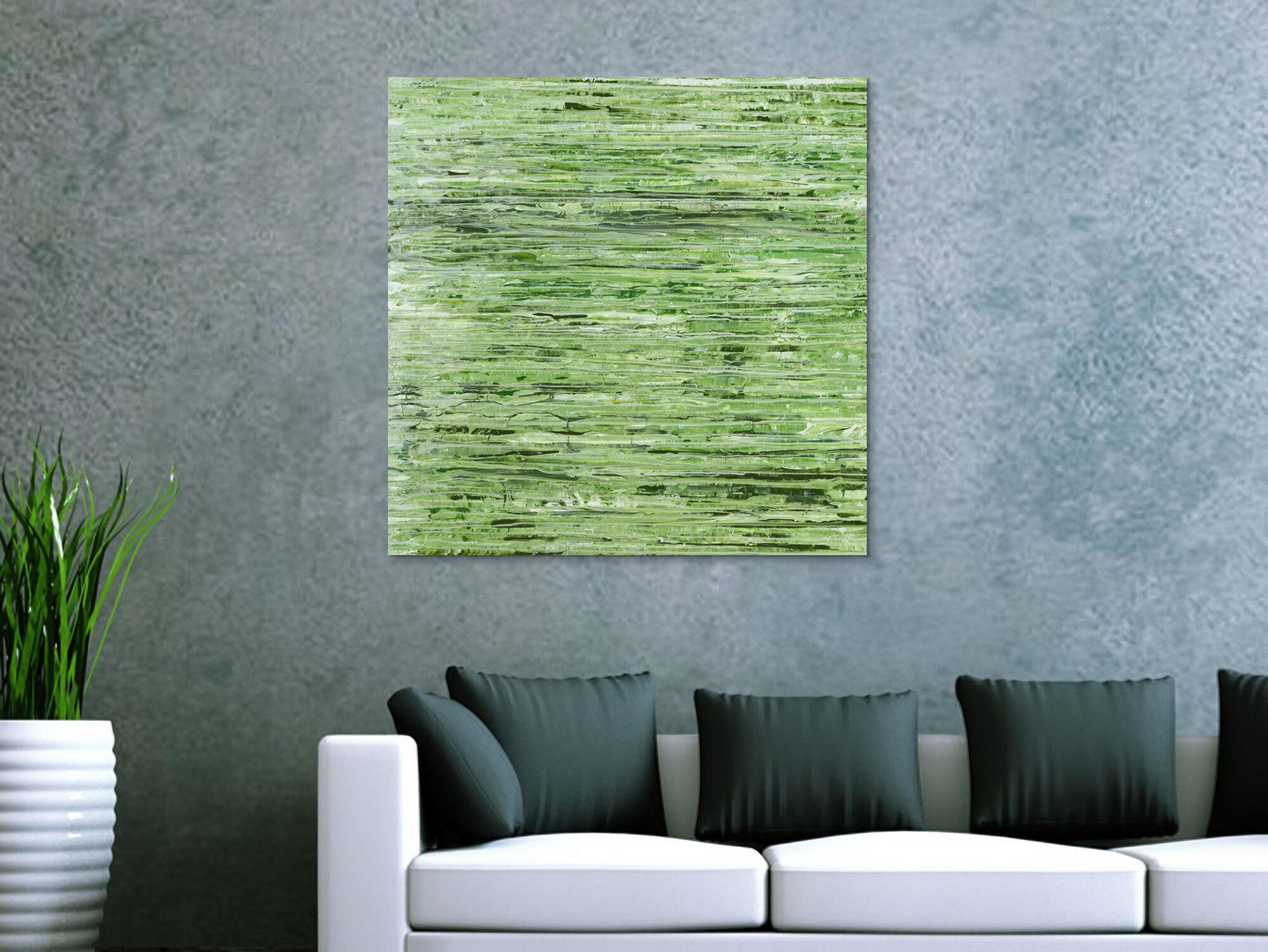 Abstraktes Acrylbild Modern Art handgemalt auf Leinwand Action Painting quadratisch