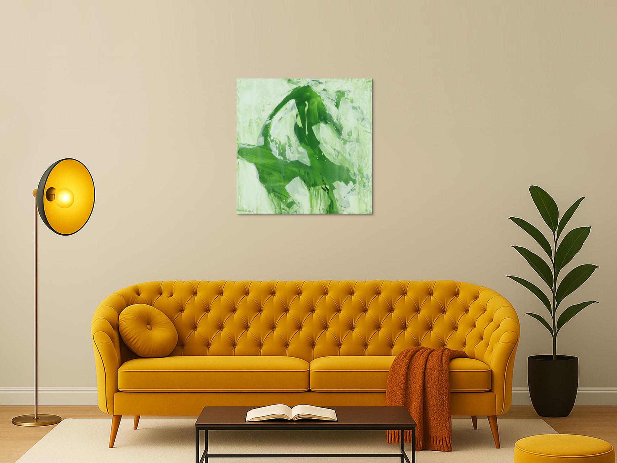 Abstraktes Acrylbild Modern Art handgemalt auf Leinwand Action Painting quadratisch