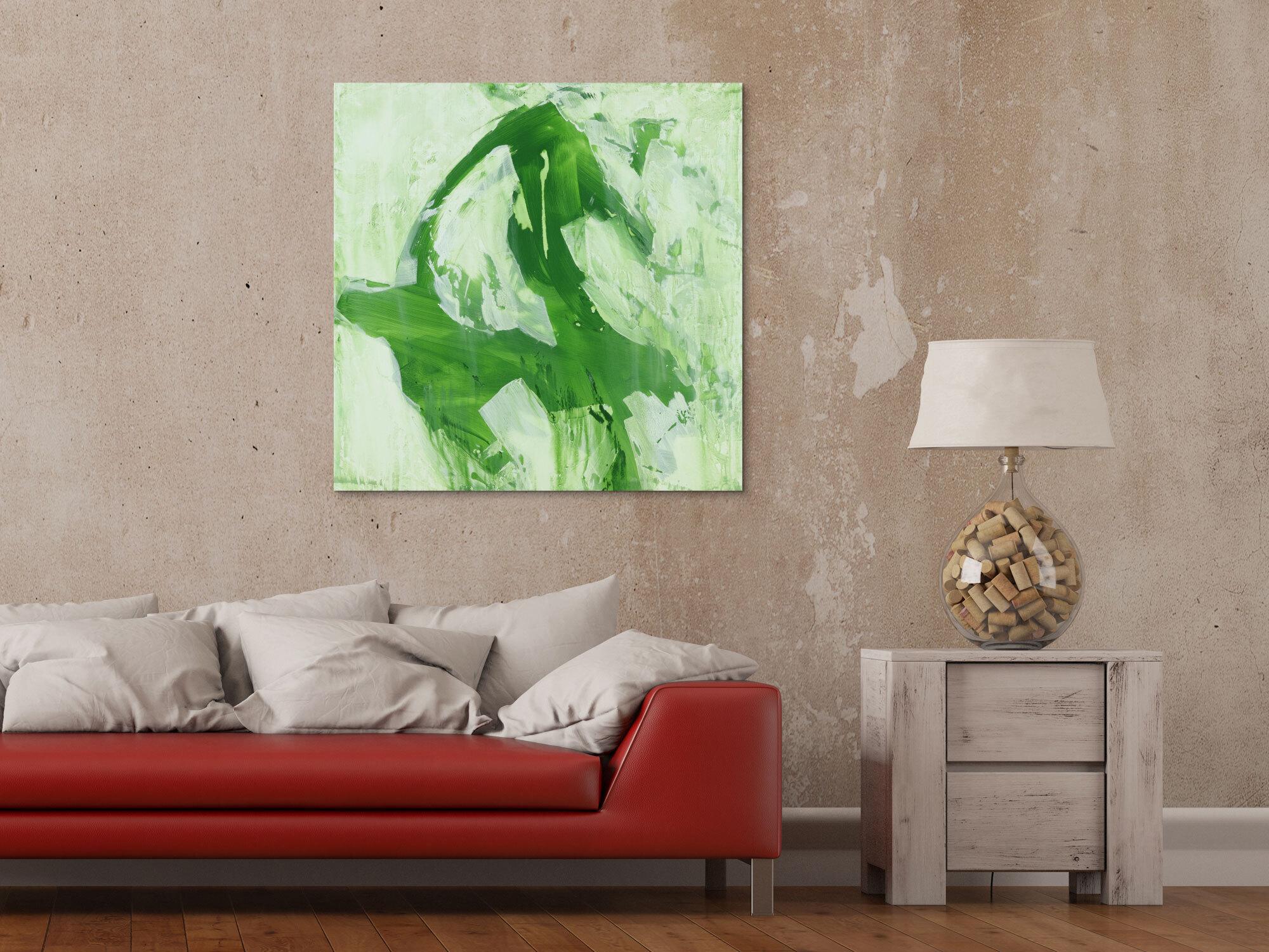 Abstraktes Acrylbild Modern Art handgemalt auf Leinwand Action Painting quadratisch