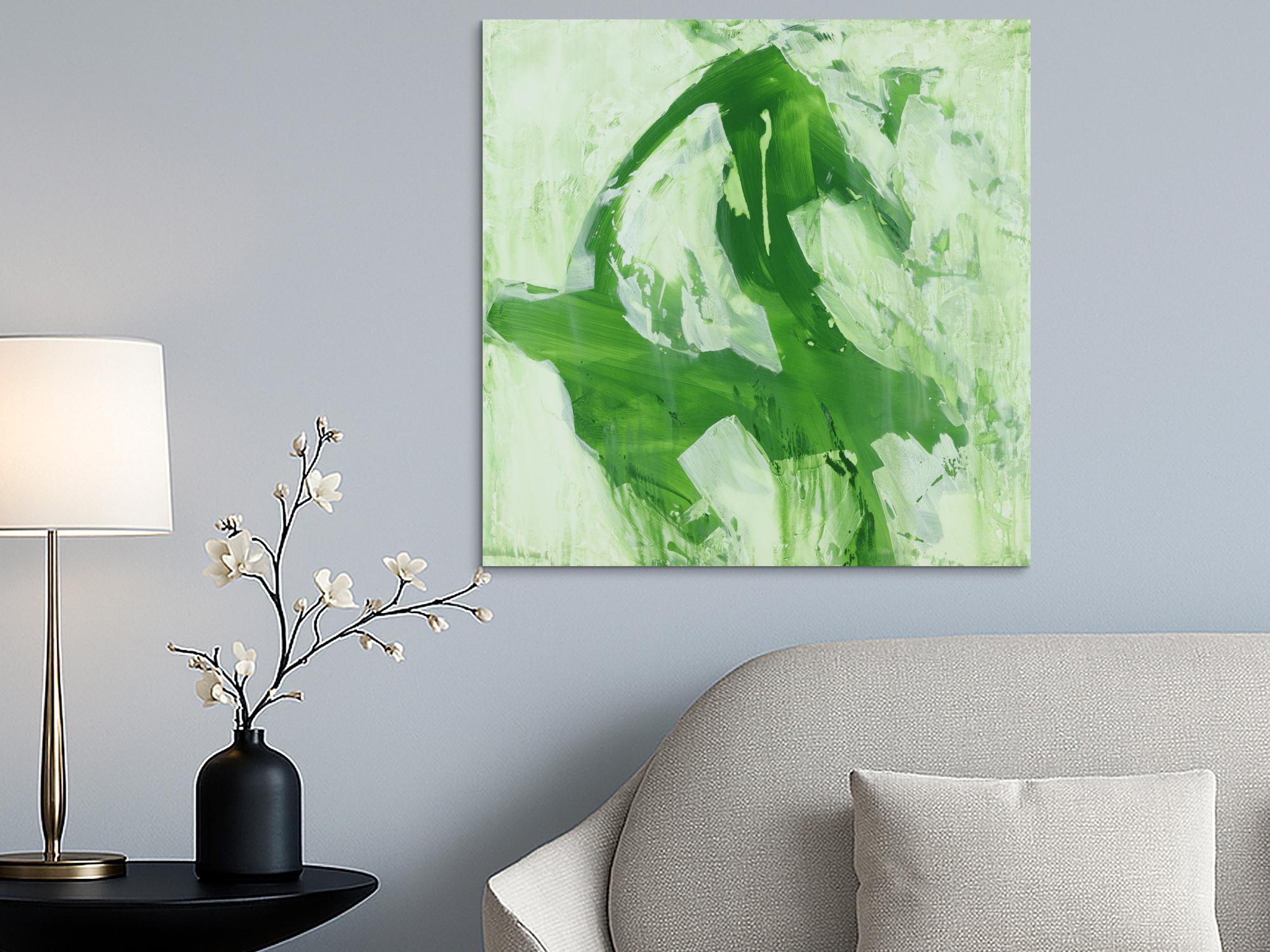 Abstraktes Acrylbild Modern Art handgemalt auf Leinwand Action Painting quadratisch