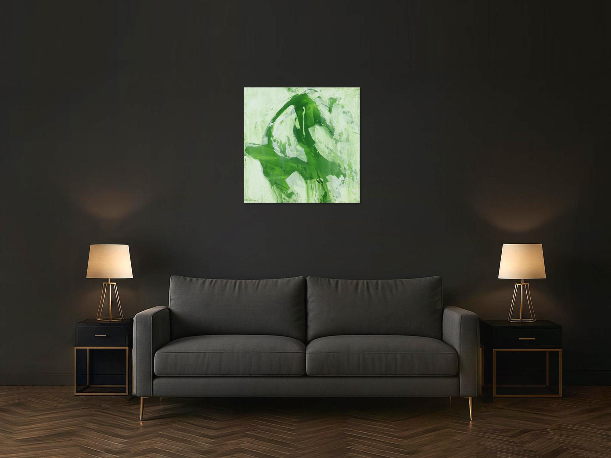 Abstraktes Acrylbild Modern Art handgemalt auf Leinwand Action Painting quadratisch