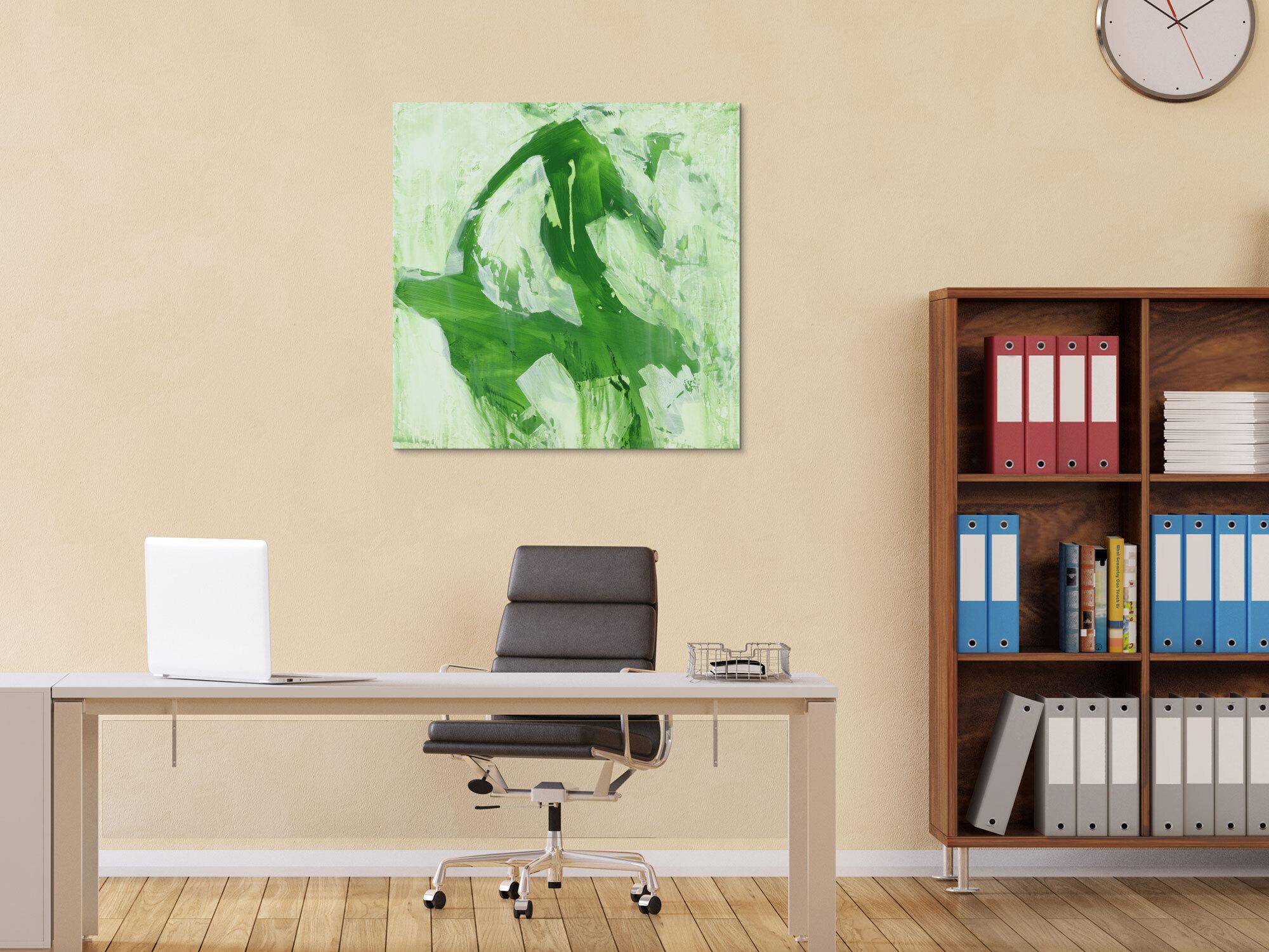 Abstraktes Acrylbild Modern Art handgemalt auf Leinwand Action Painting quadratisch