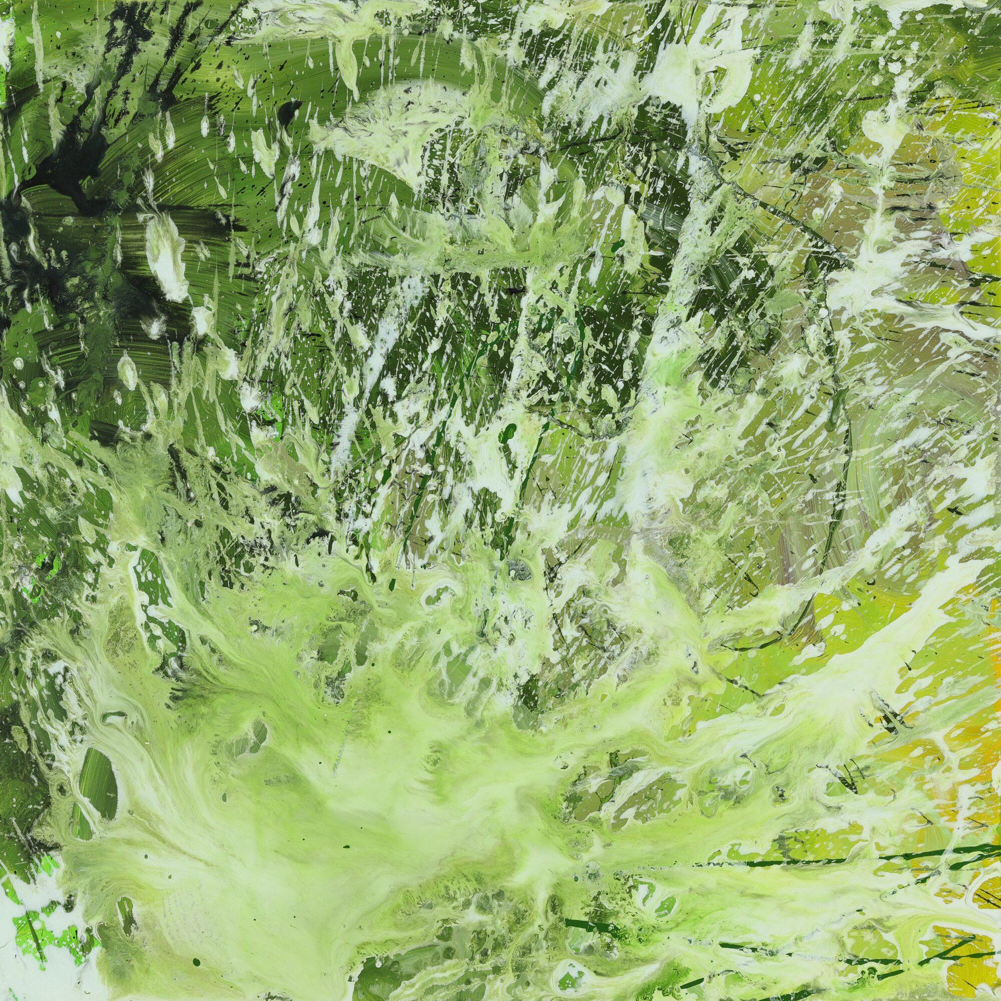 Abstraktes Acrylbild Modern Art handgemalt auf Leinwand Action Painting quadratisch