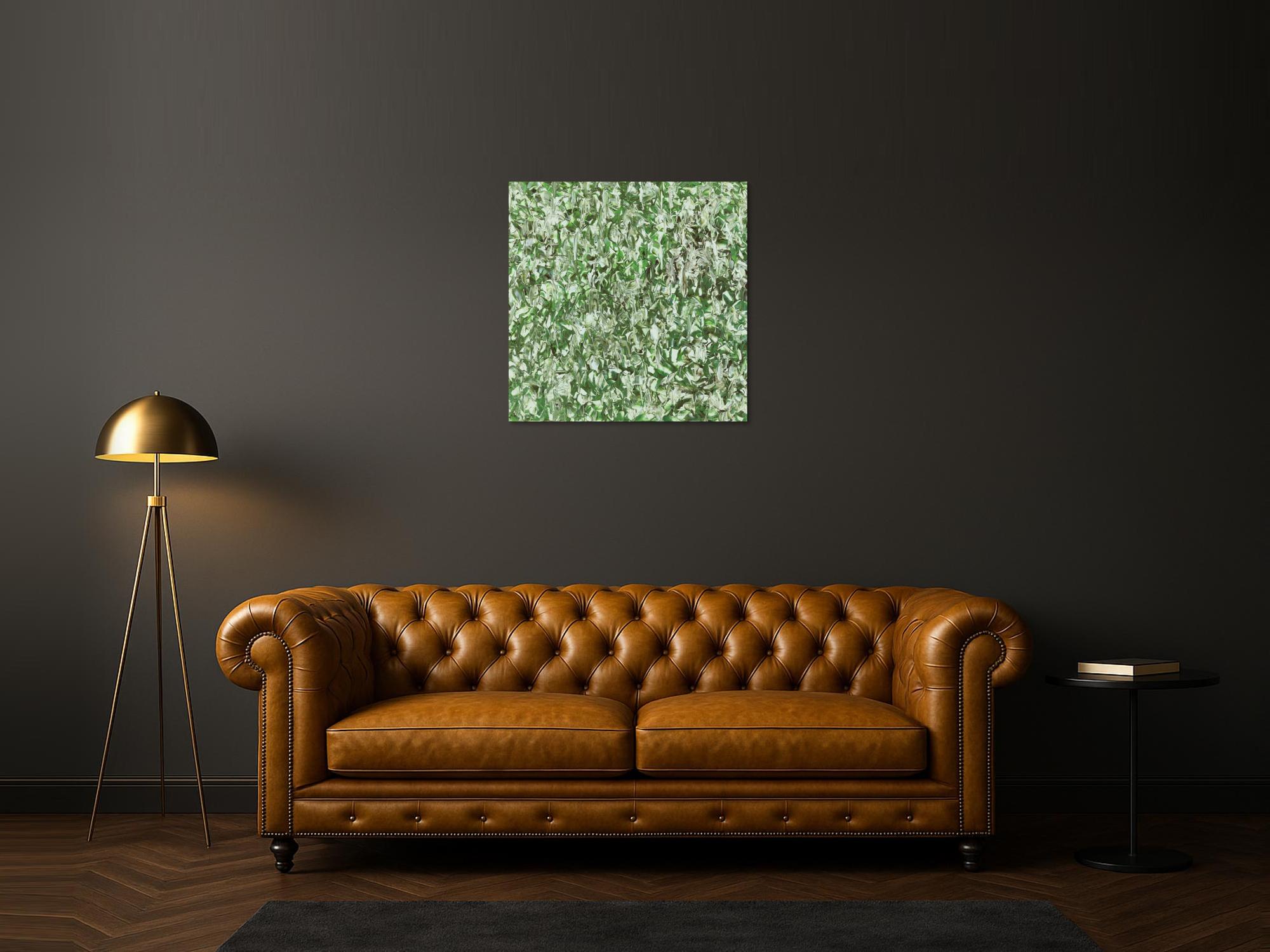 Abstraktes Acrylbild Modern Art handgemalt auf Leinwand Action Painting quadratisch