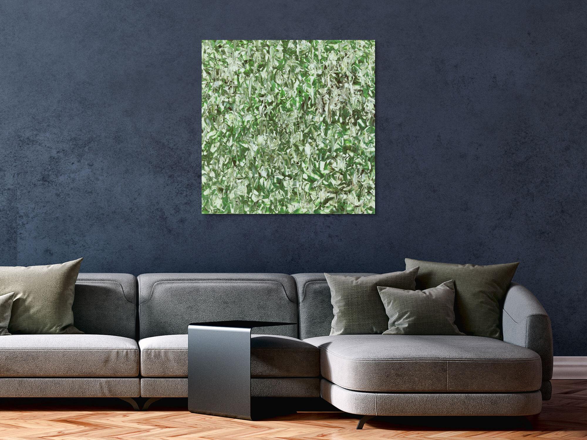 Abstraktes Acrylbild Modern Art handgemalt auf Leinwand Action Painting quadratisch