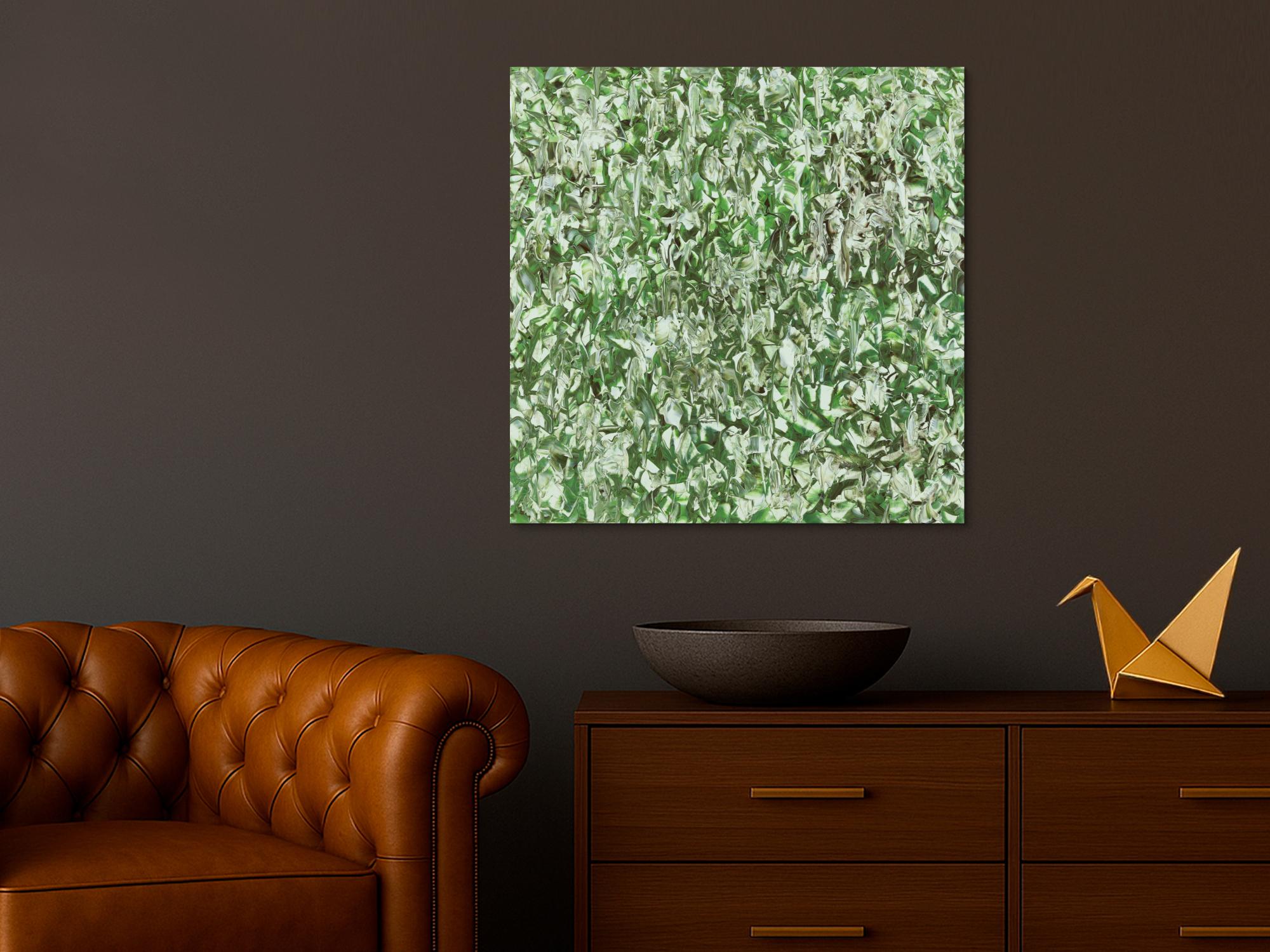 Abstraktes Acrylbild Modern Art handgemalt auf Leinwand Action Painting quadratisch