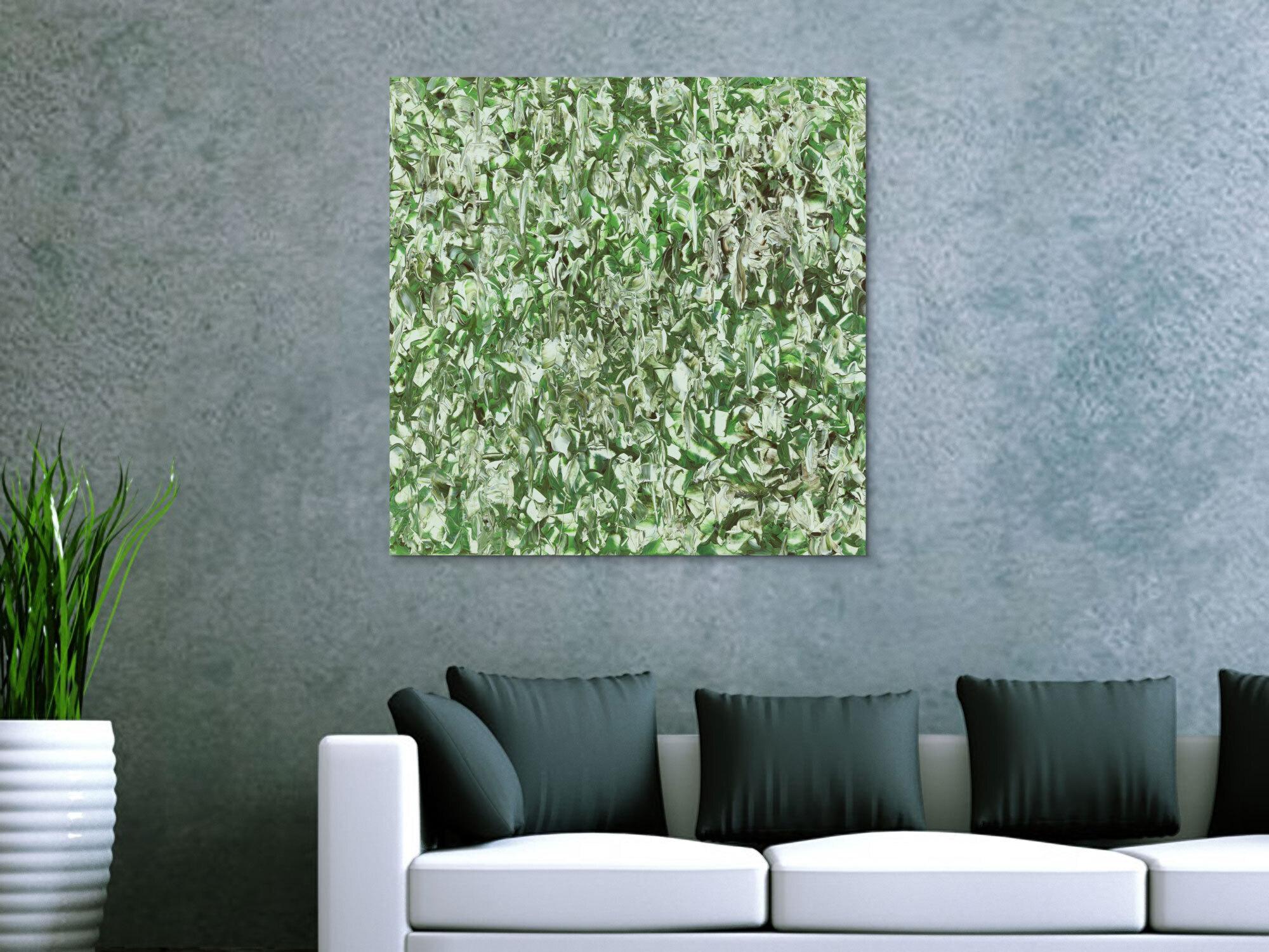 Abstraktes Acrylbild Modern Art handgemalt auf Leinwand Action Painting quadratisch