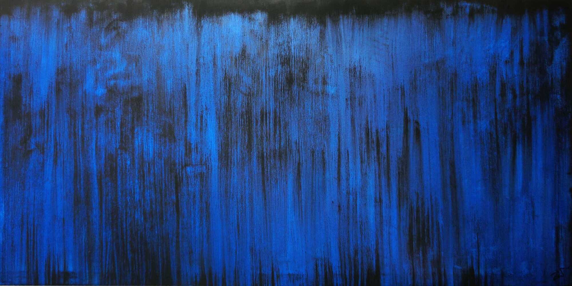 Abstraktes Acrylbild blau modern