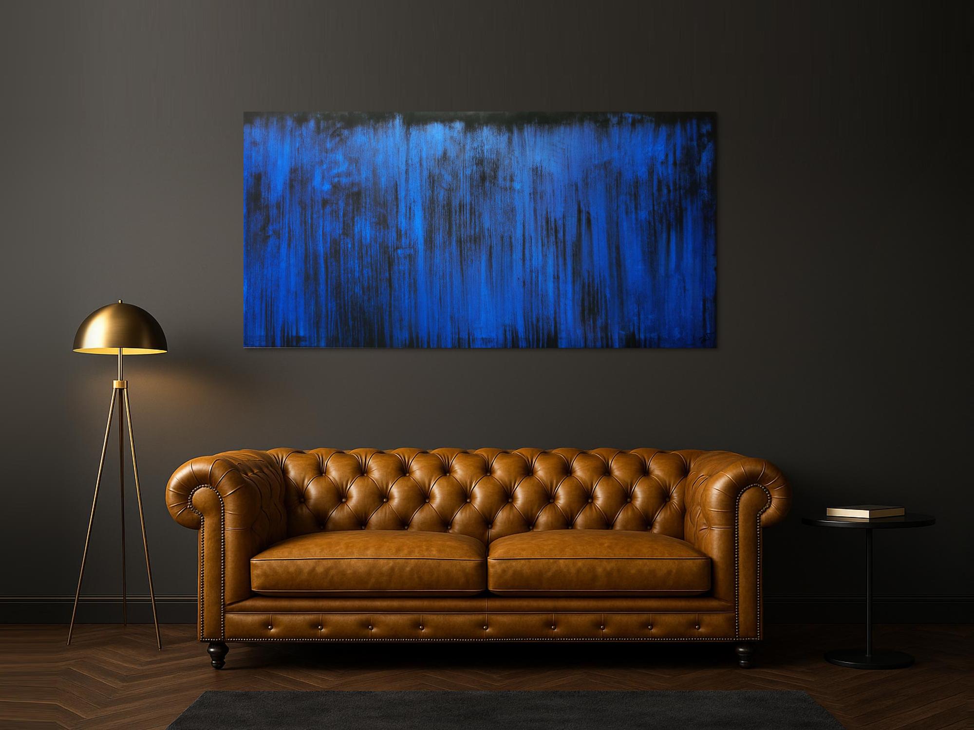 Abstraktes Acrylbild blau modern