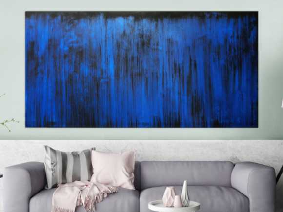 Abstraktes Acrylbild blau modern