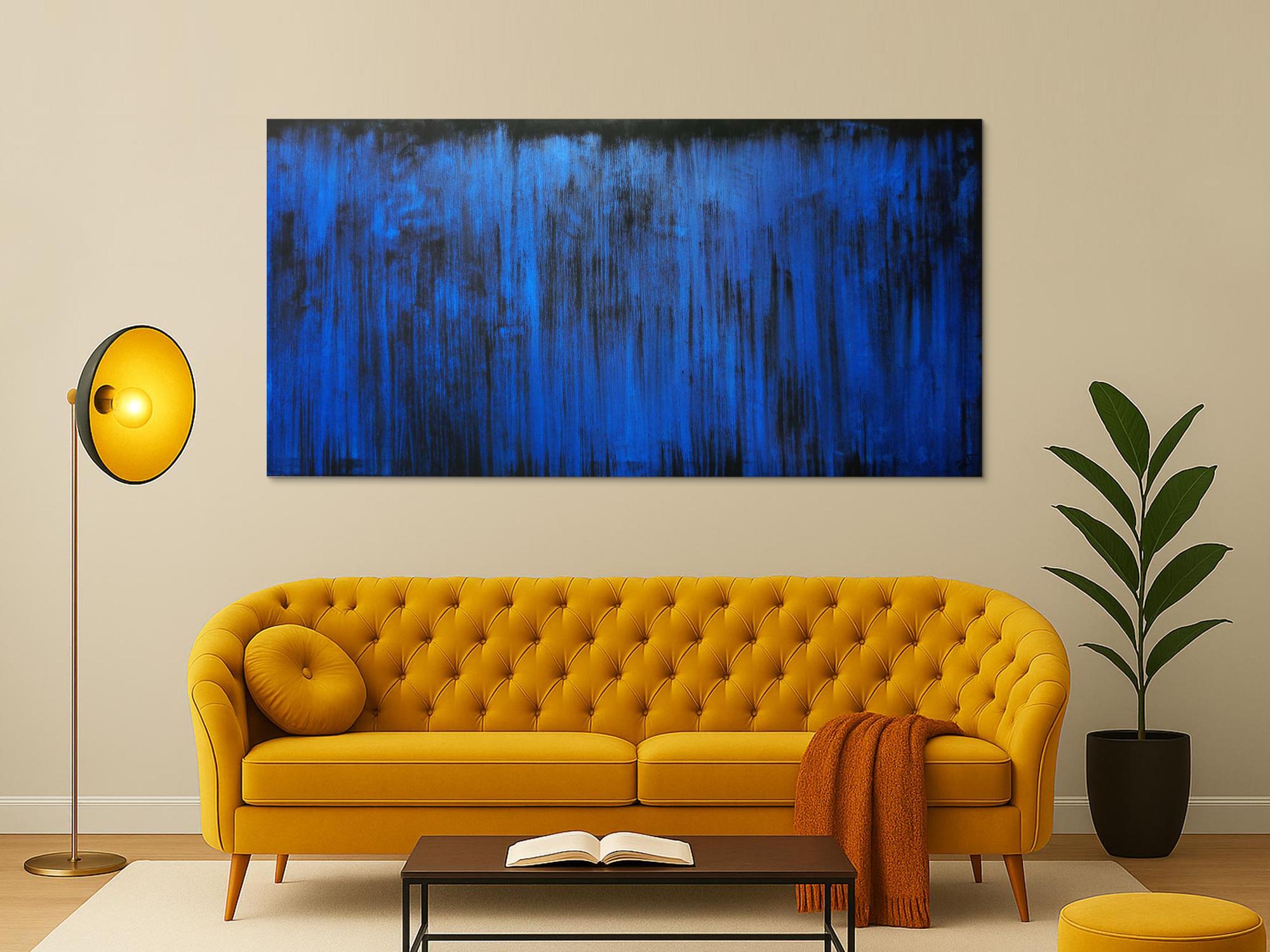 Abstraktes Acrylbild blau modern