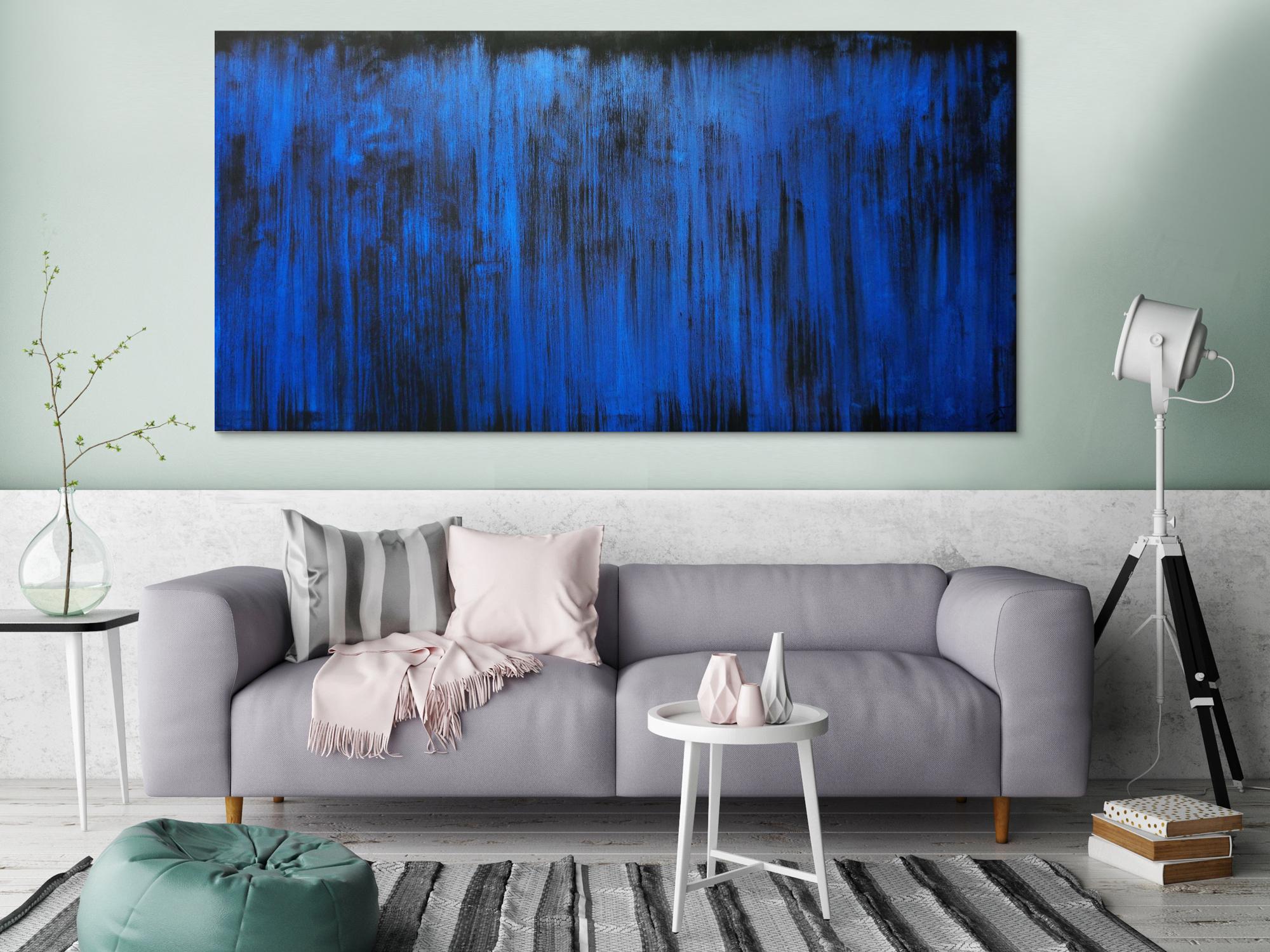 Abstraktes Acrylbild blau modern