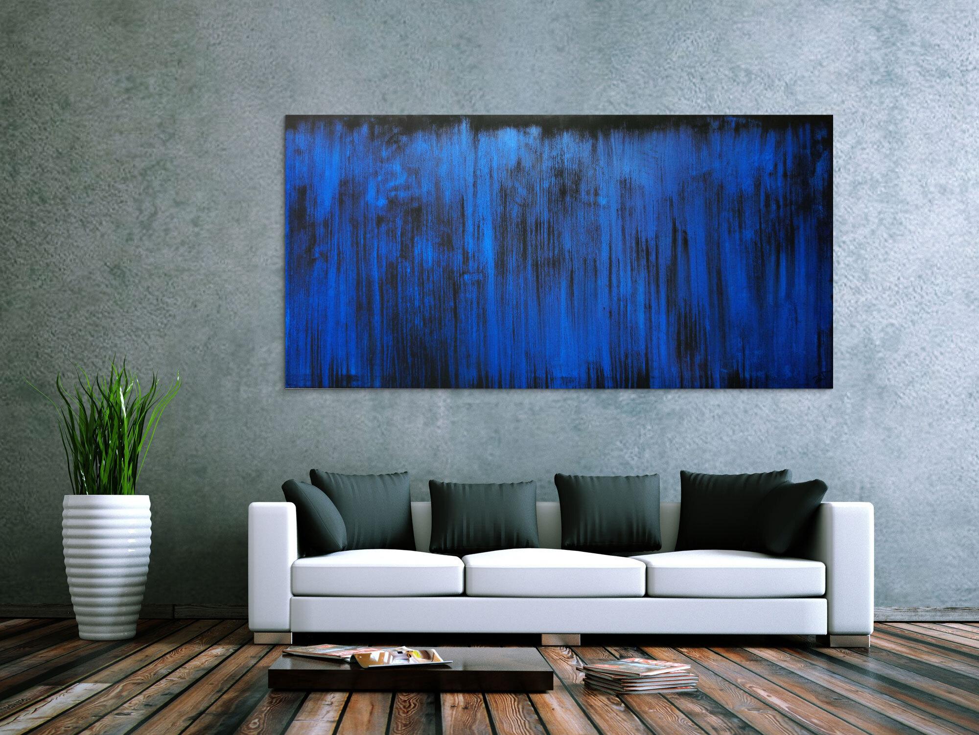 Abstraktes Acrylbild blau modern
