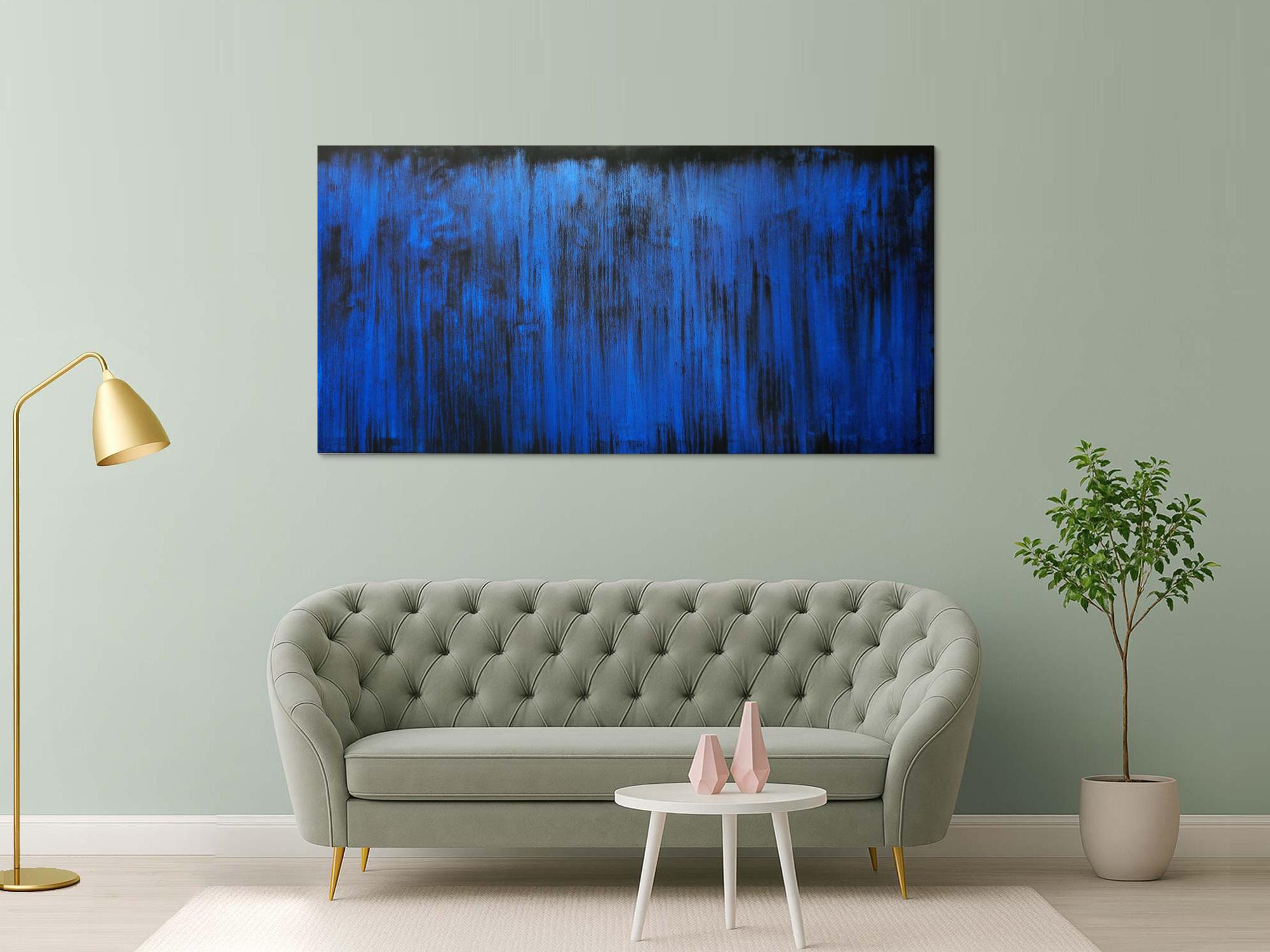 Abstraktes Acrylbild blau modern