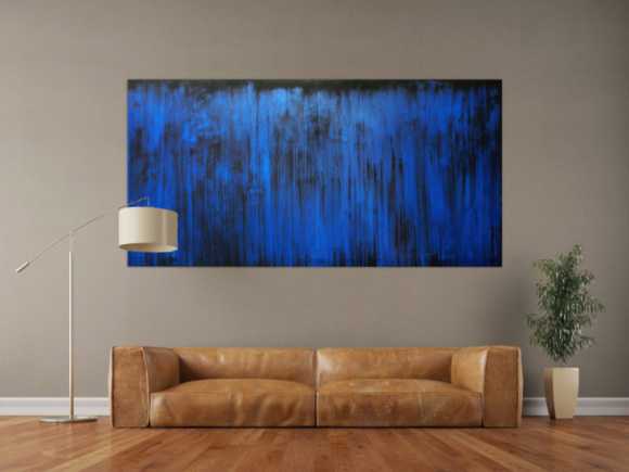 Abstraktes Acrylbild blau modern