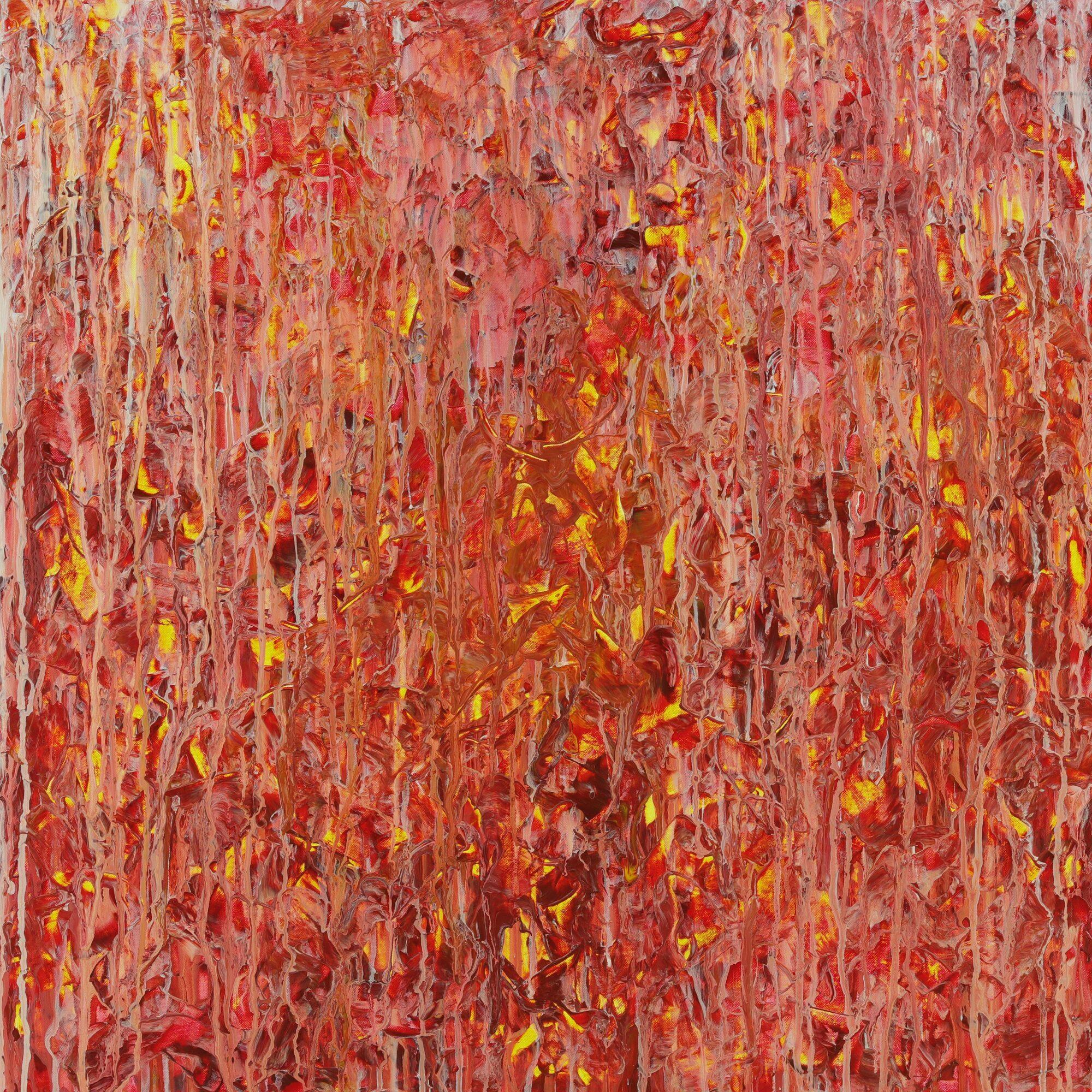 Abstraktes Acrylbild Modern Art handgemalt auf Leinwand Action Painting quadratisch