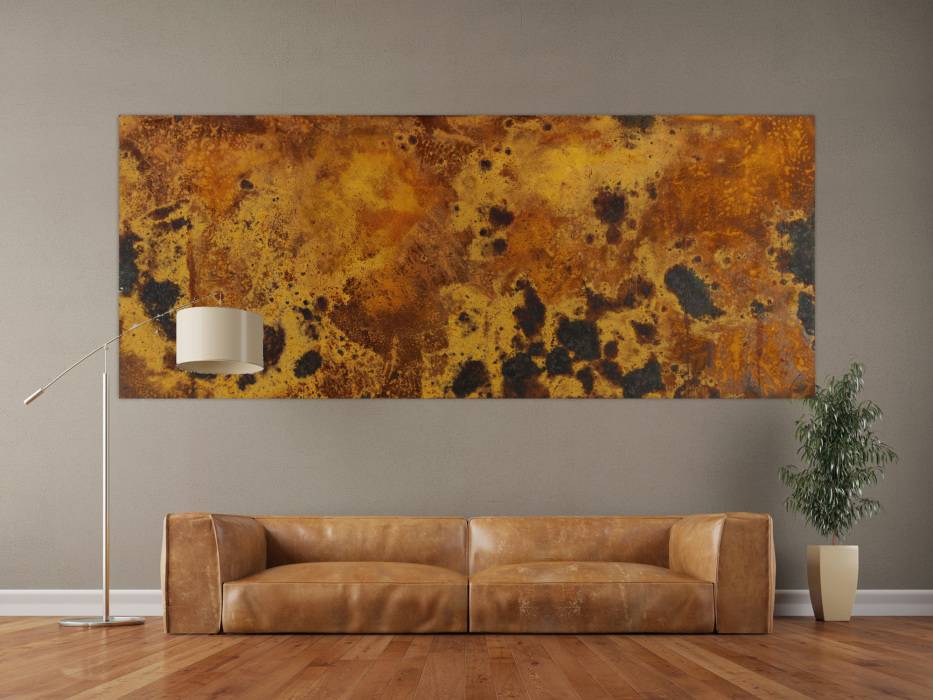Hochwertige Kunst auf Leinwand Abstrakte Bild aus echtem Rost auf