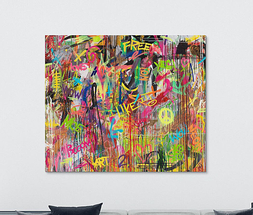 Abstraktes Original Gemälde 170x200cm Action Painting zeitgenössisch handgemalt Mischtechnik braun beige schwarz Einzelstück