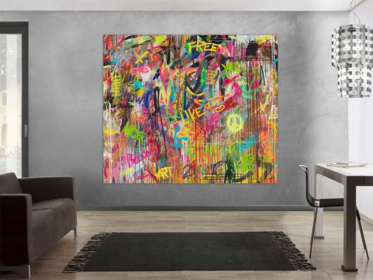 Abstraktes Original Gemälde 170x200cm Action Painting ...