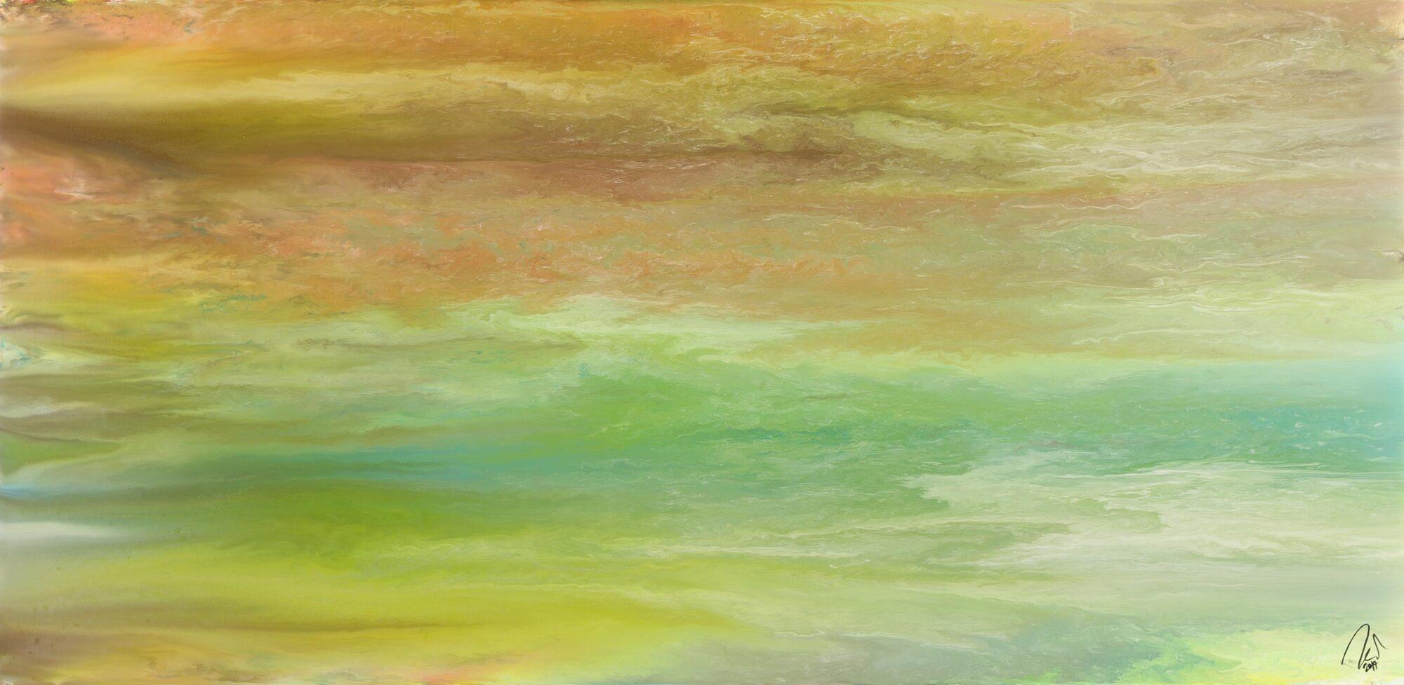 Abstraktes Acrylbild Modern Art Fließtechnik zeitgenössisch auf Leinwand handgemalt