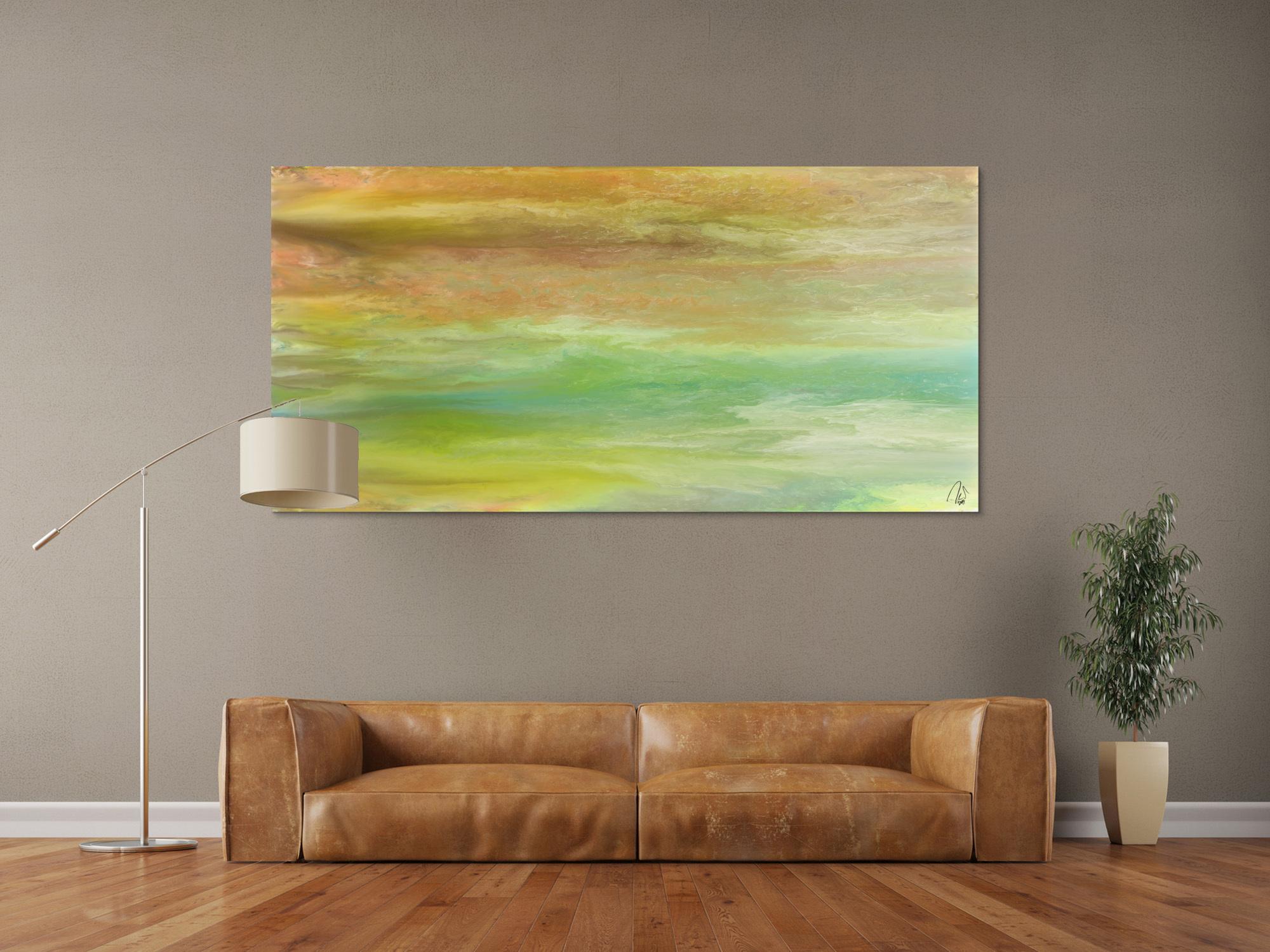 Abstraktes Acrylbild Modern Art Fließtechnik zeitgenössisch auf Leinwand handgemalt