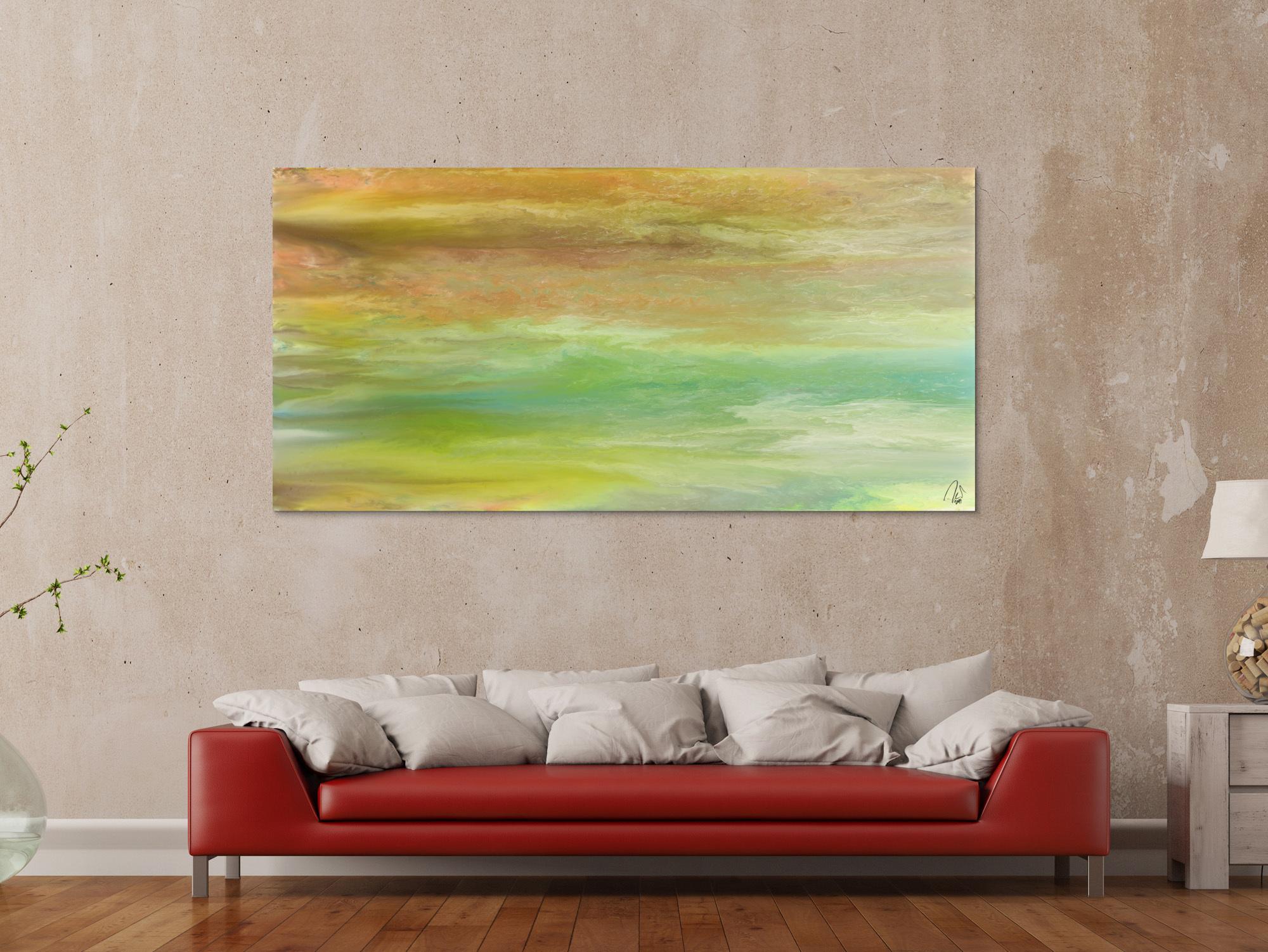 Abstraktes Acrylbild Modern Art Fließtechnik zeitgenössisch auf Leinwand handgemalt