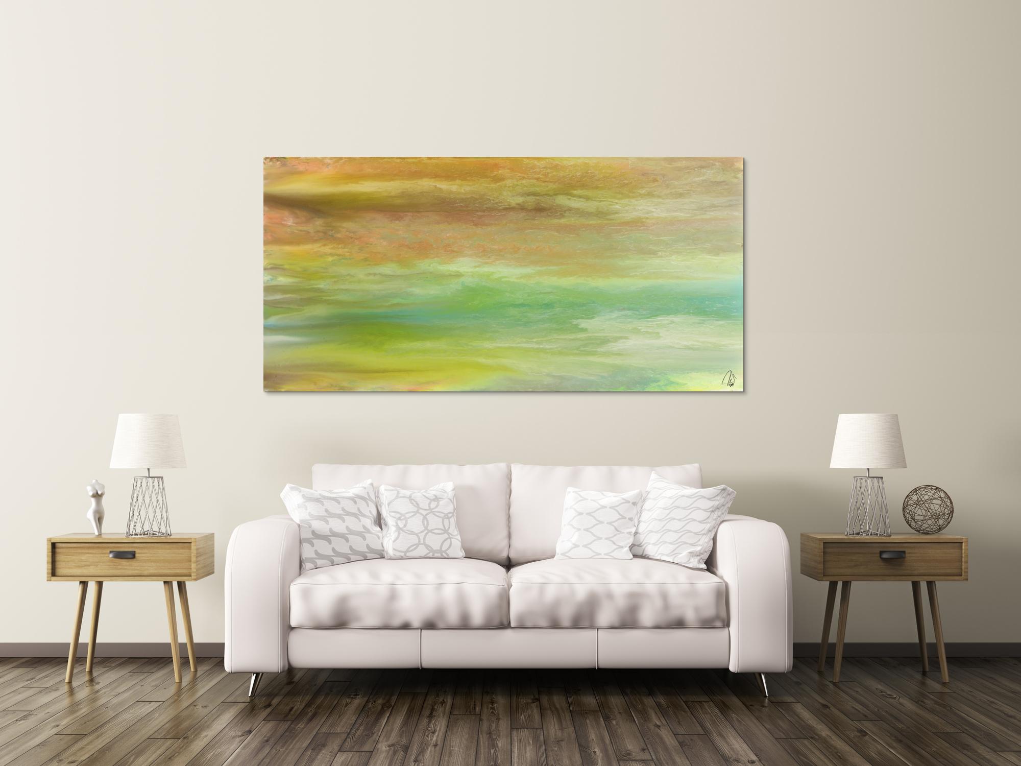 Abstraktes Acrylbild Modern Art Fließtechnik zeitgenössisch auf Leinwand handgemalt