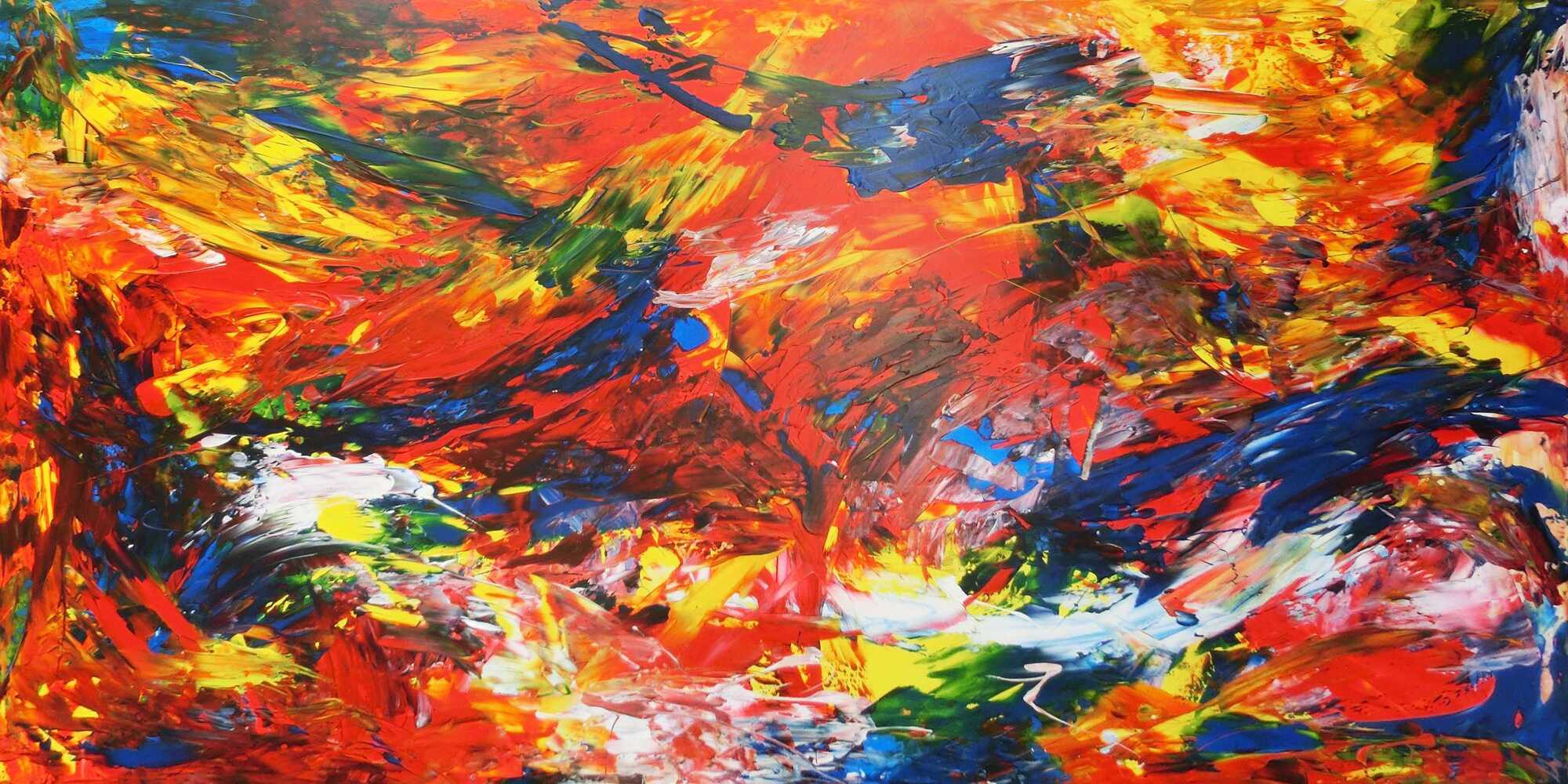 Modernes Acrylbild abstrakt bunt