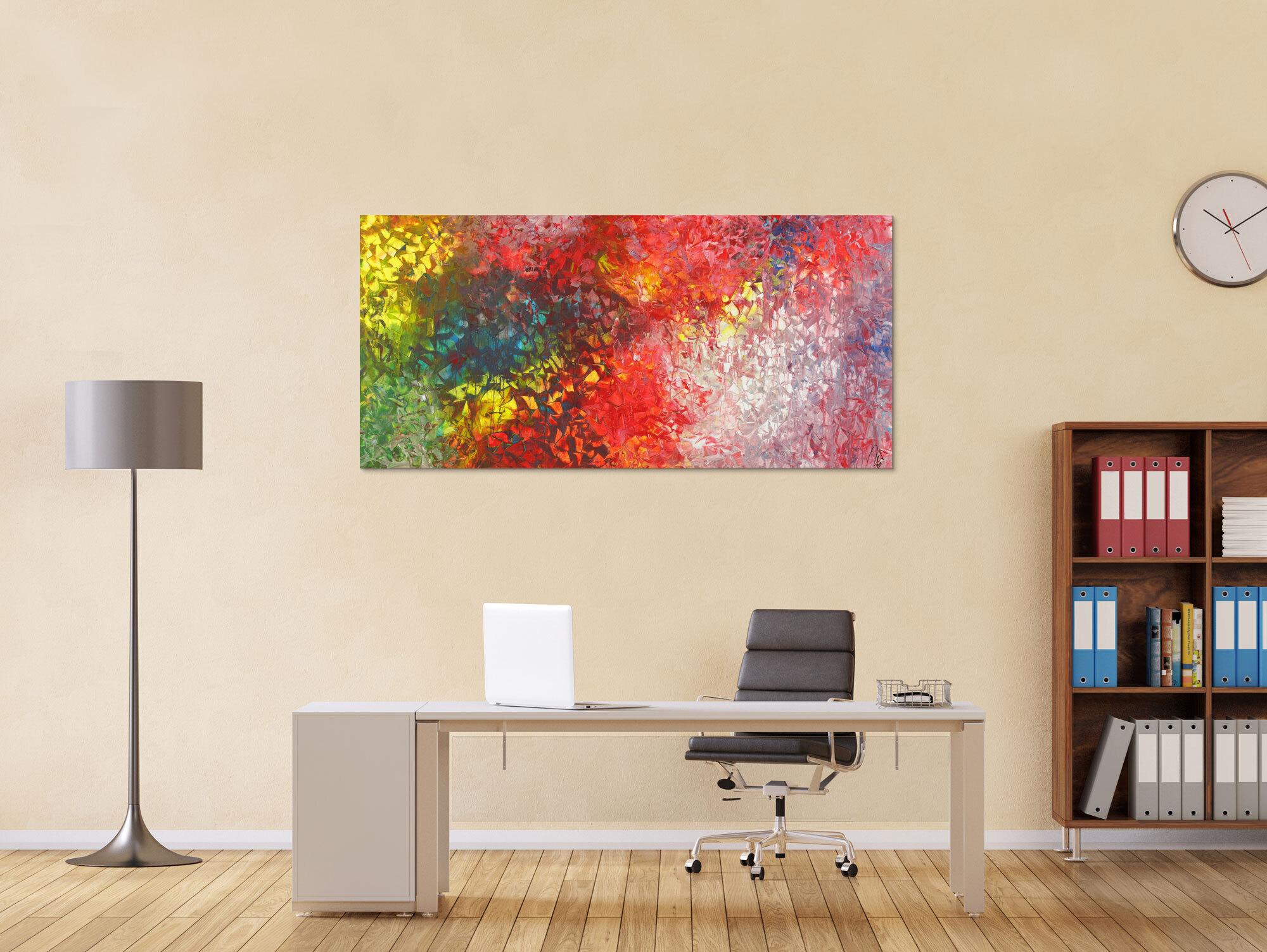 Abstraktes Acrylbild Bunt Spachteltechnik Modern Art zeitgenössisch handgemalt auf Leinwand 