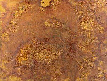 Abstraktes Gemälde aus echtem Rost auf Leinwand zeitgenösssich handgemalt Modern Art