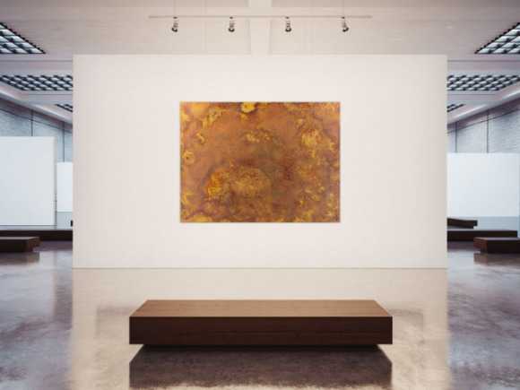 Abstraktes Gemälde aus echtem Rost auf Leinwand zeitgenösssich handgemalt Modern Art