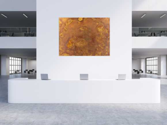 Abstraktes Gemälde aus echtem Rost auf Leinwand zeitgenösssich handgemalt Modern Art