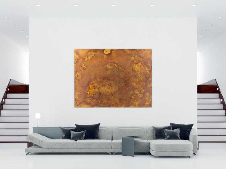 #1465 Abstraktes Gemälde aus echtem Rost auf Leinwand zeitgenösssich ... 150x200cm von Alex Zerr