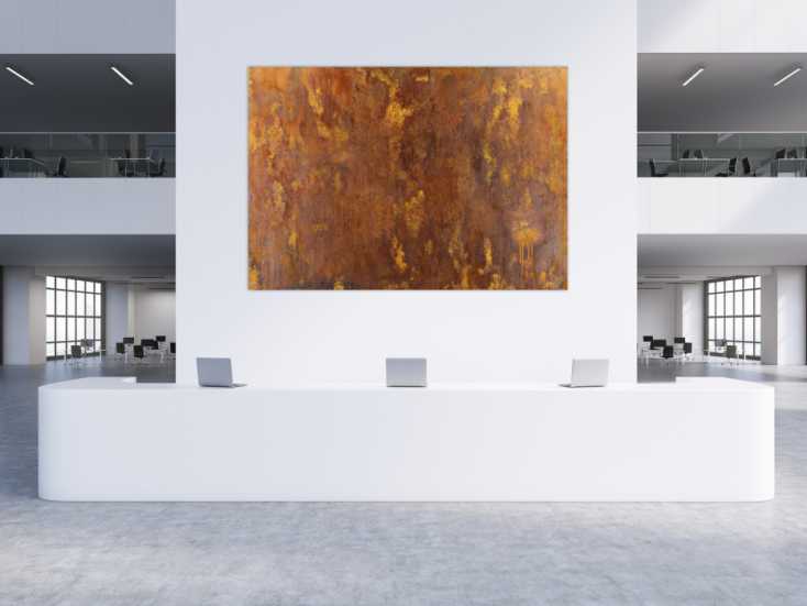 #1466 Abstraktes Gemälde aus echtem Rost auf Leinwand XXL handgemalt ... 180x260cm von Alex Zerr