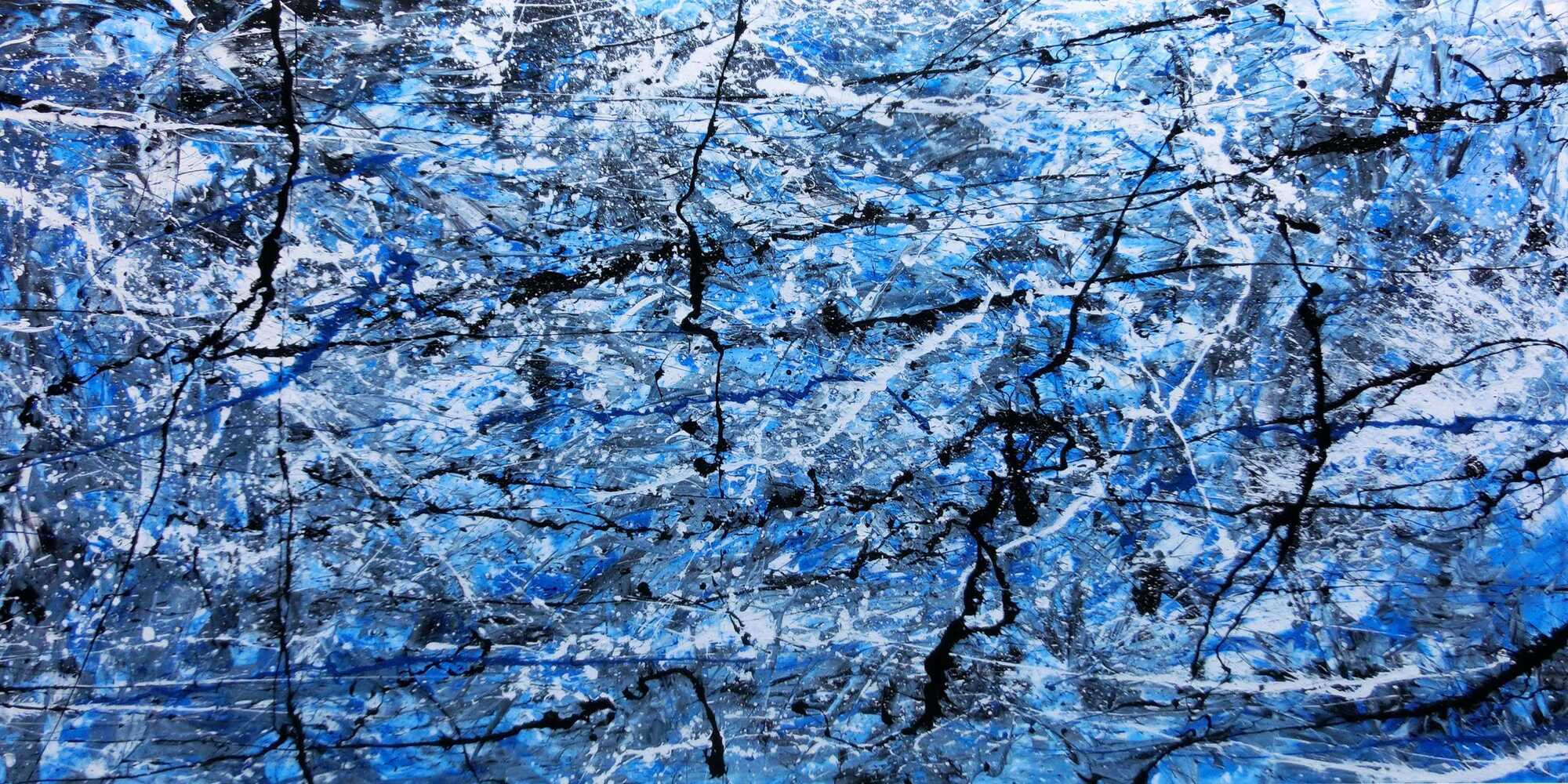 Abstraktes Acrylbild blau modern