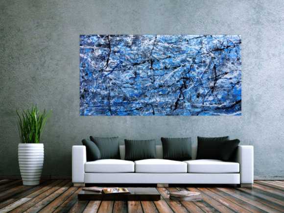 Abstraktes Acrylbild blau modern