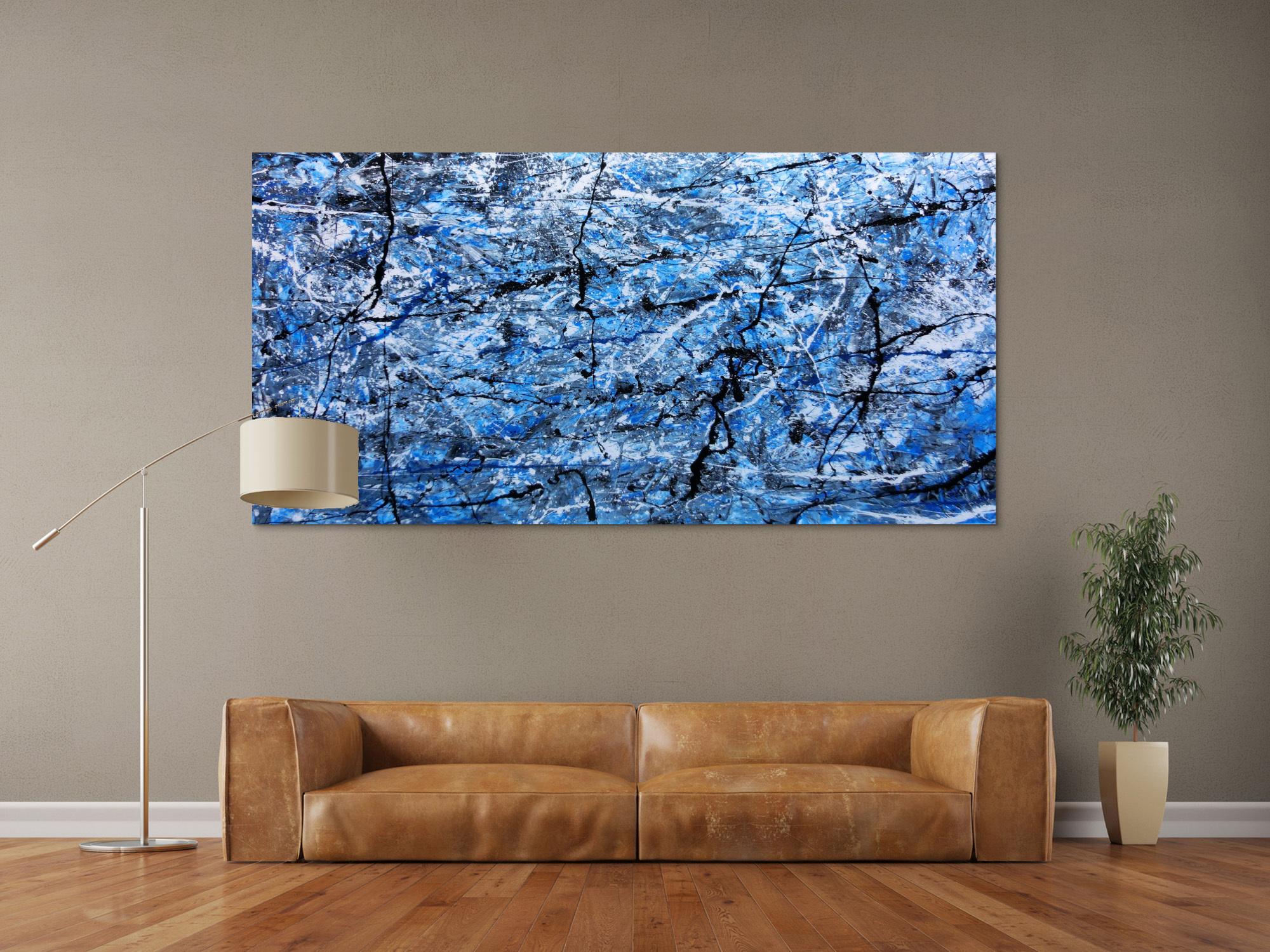 Abstraktes Acrylbild blau modern