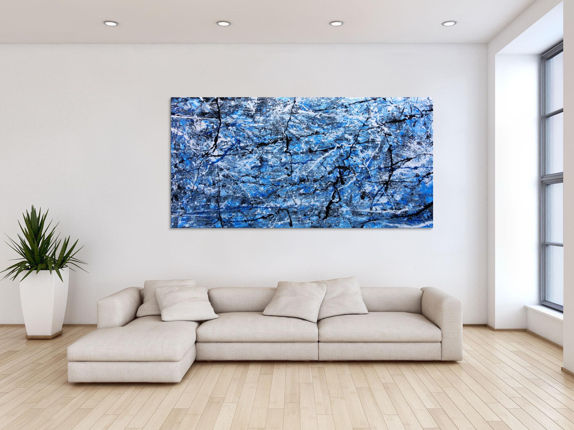 Abstraktes Acrylbild blau modern