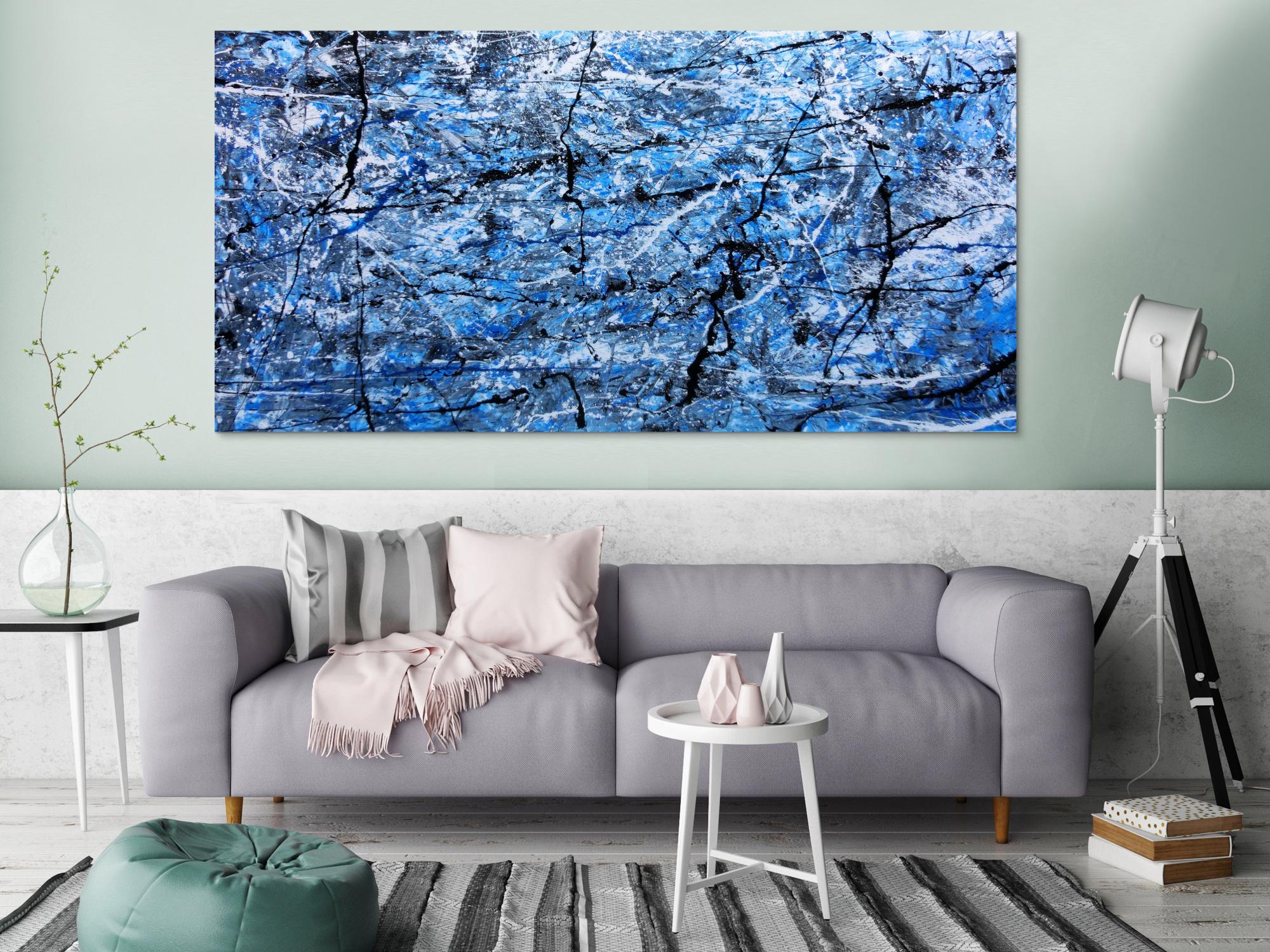 Abstraktes Acrylbild blau modern
