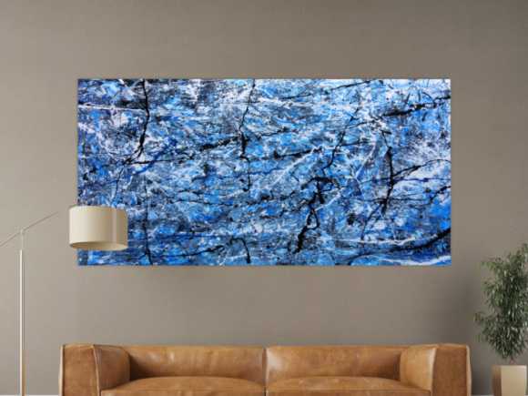 Abstraktes Acrylbild blau modern