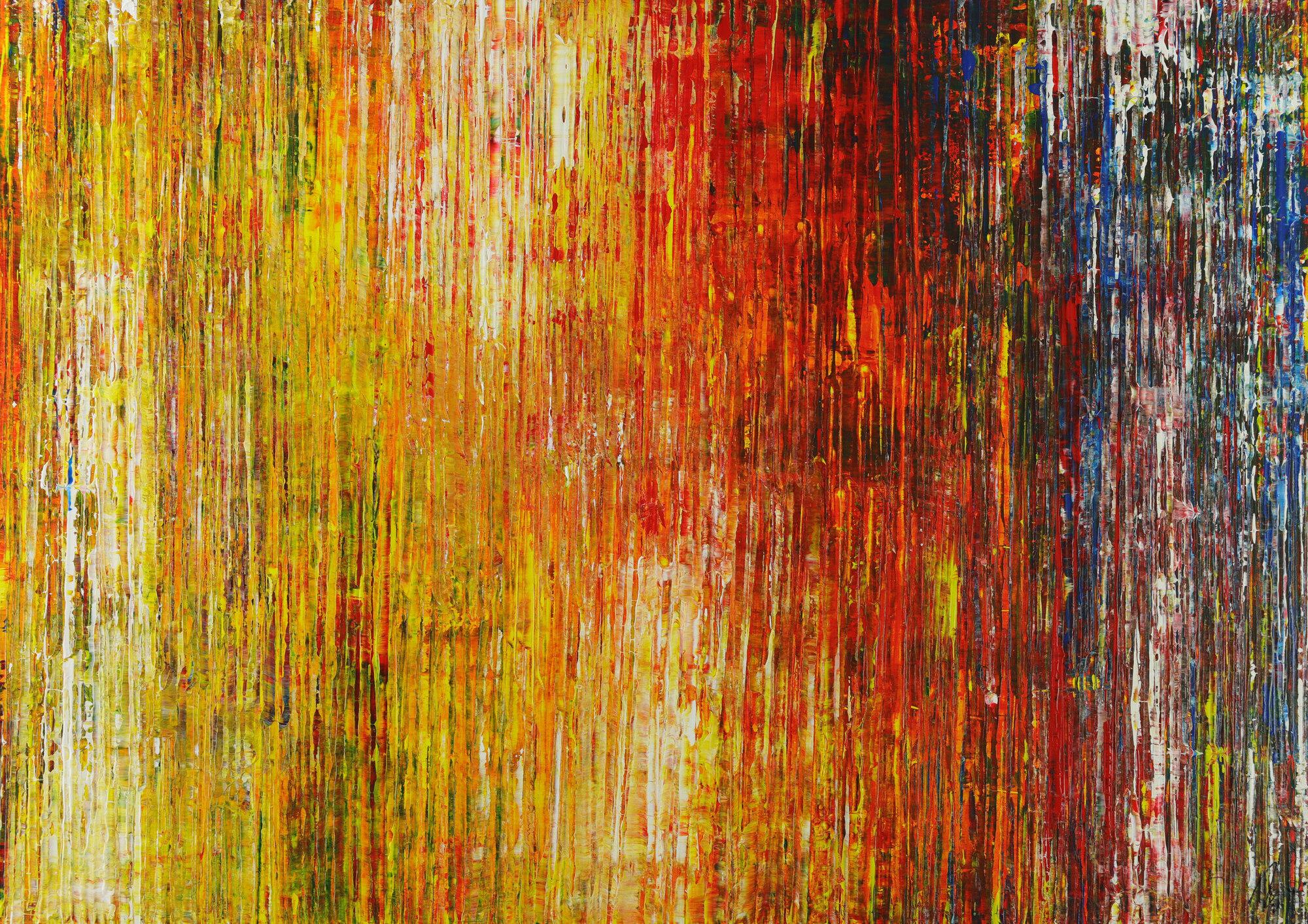 Abstraktes Acrylbild bunt Spachteltechnik Modern Art zeitgenössisch expressionistisch groß