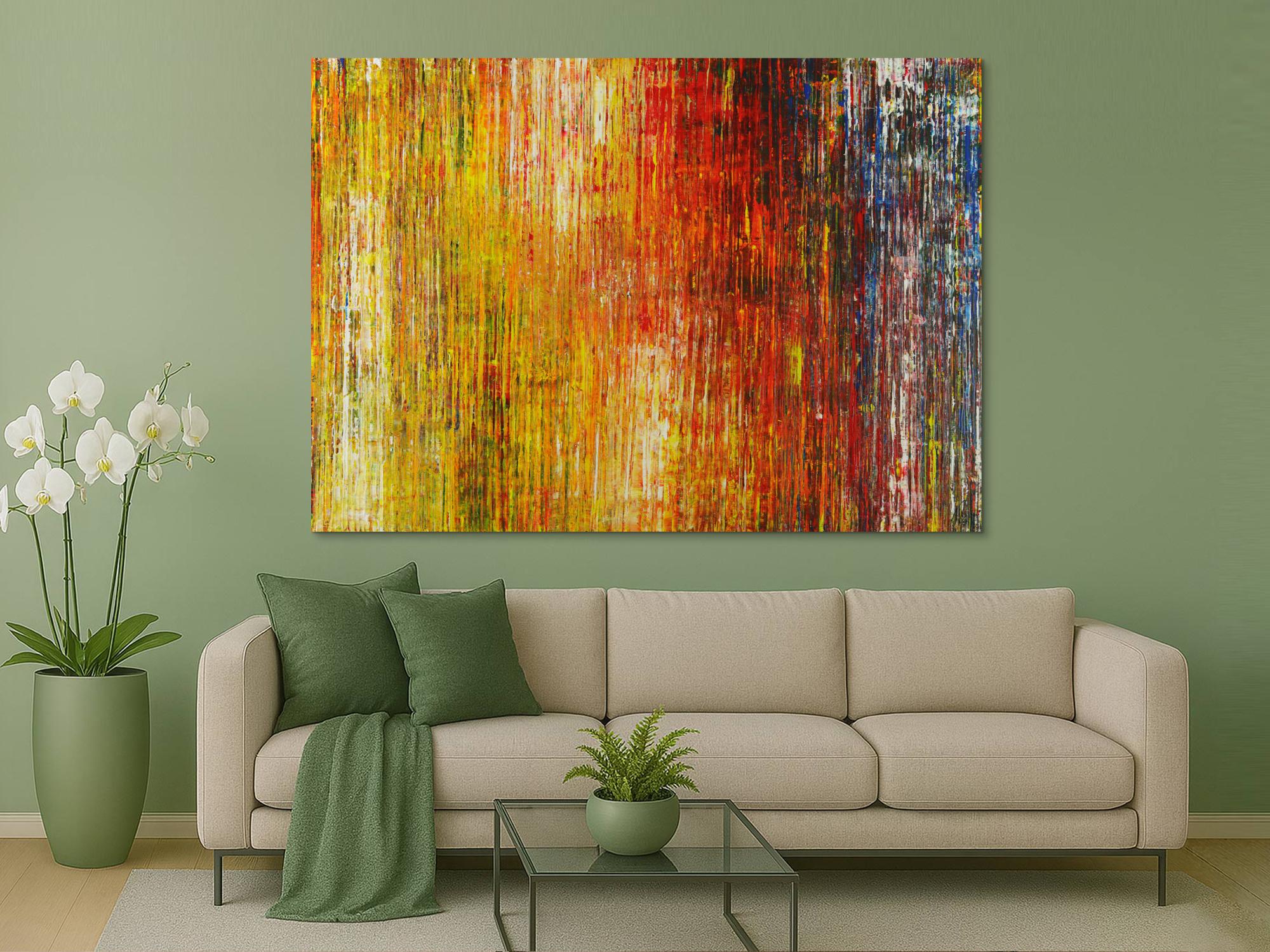 Abstraktes Acrylbild bunt Spachteltechnik Modern Art zeitgenössisch expressionistisch groß