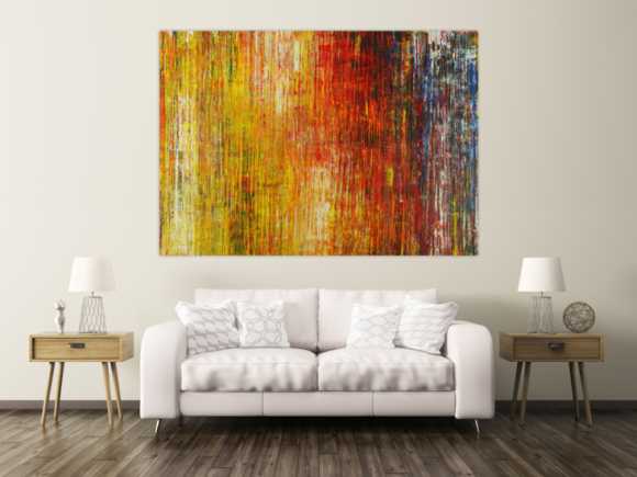 Abstraktes Acrylbild bunt Spachteltechnik Modern Art zeitgenössisch expressionistisch groß